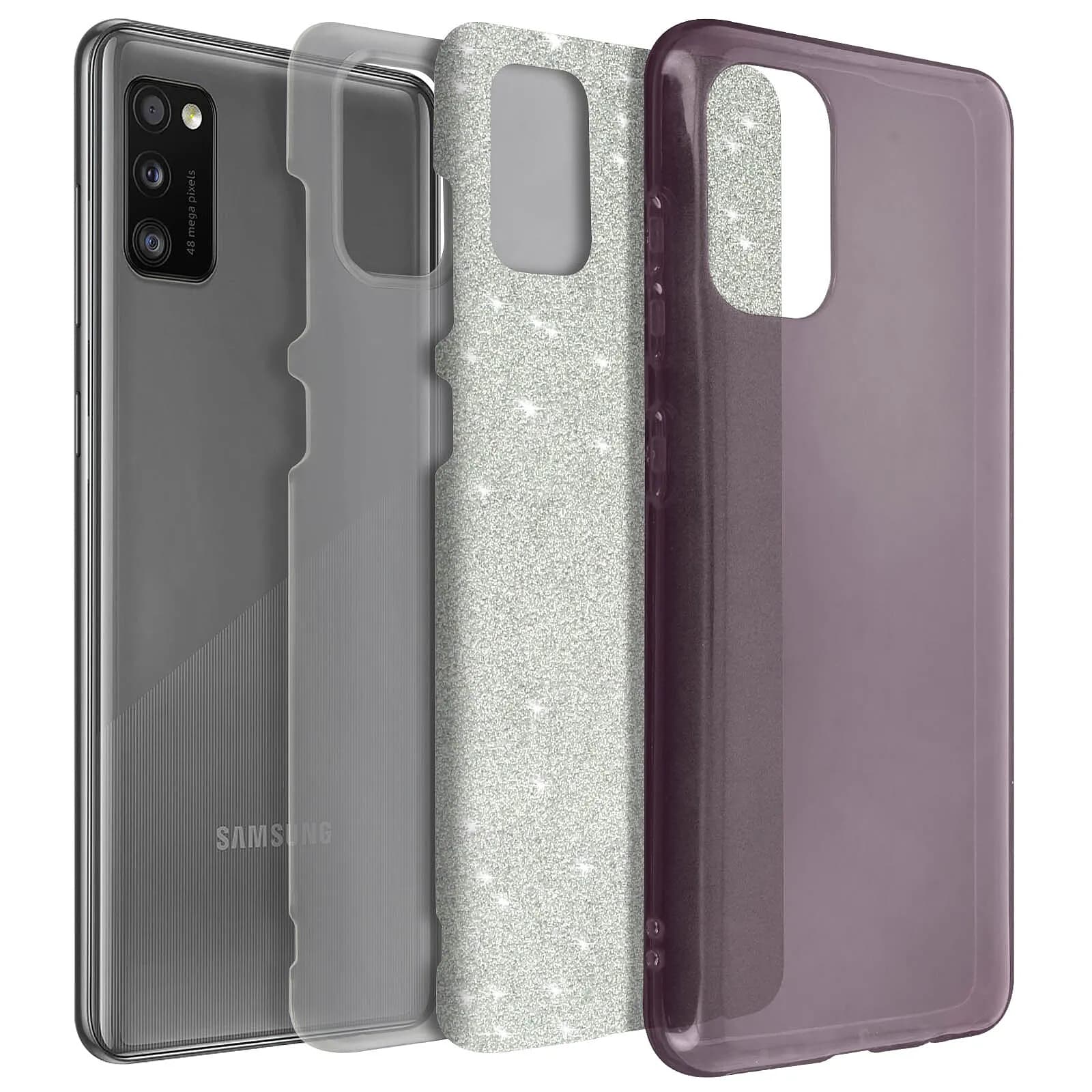 Avizar Coque pour Samsung Galaxy A41 Paillette Amovible Silicone Semi-rigide