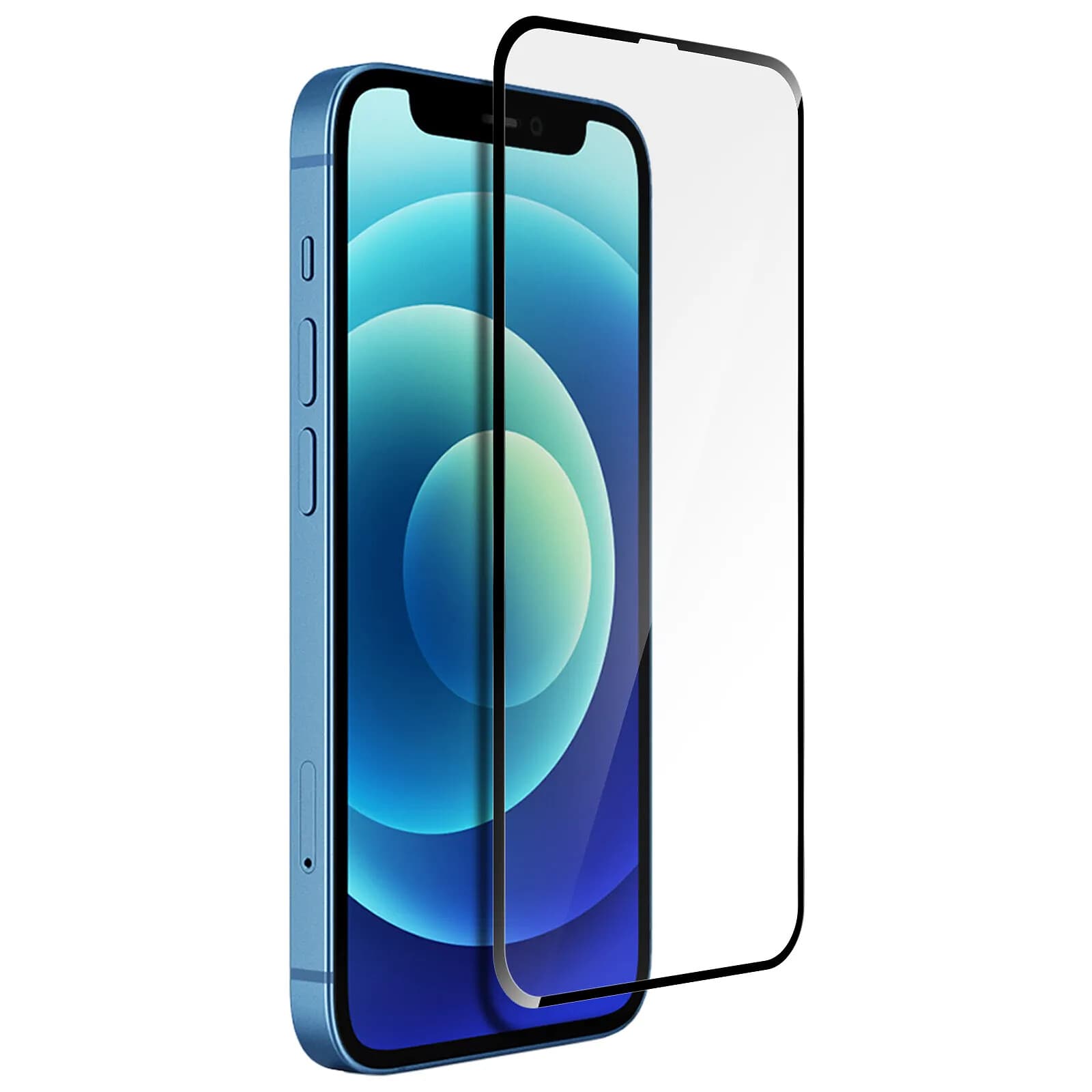 Film pour iPhone 12 Mini Protection Verre Trempé 5D Full HD Résistant Noir