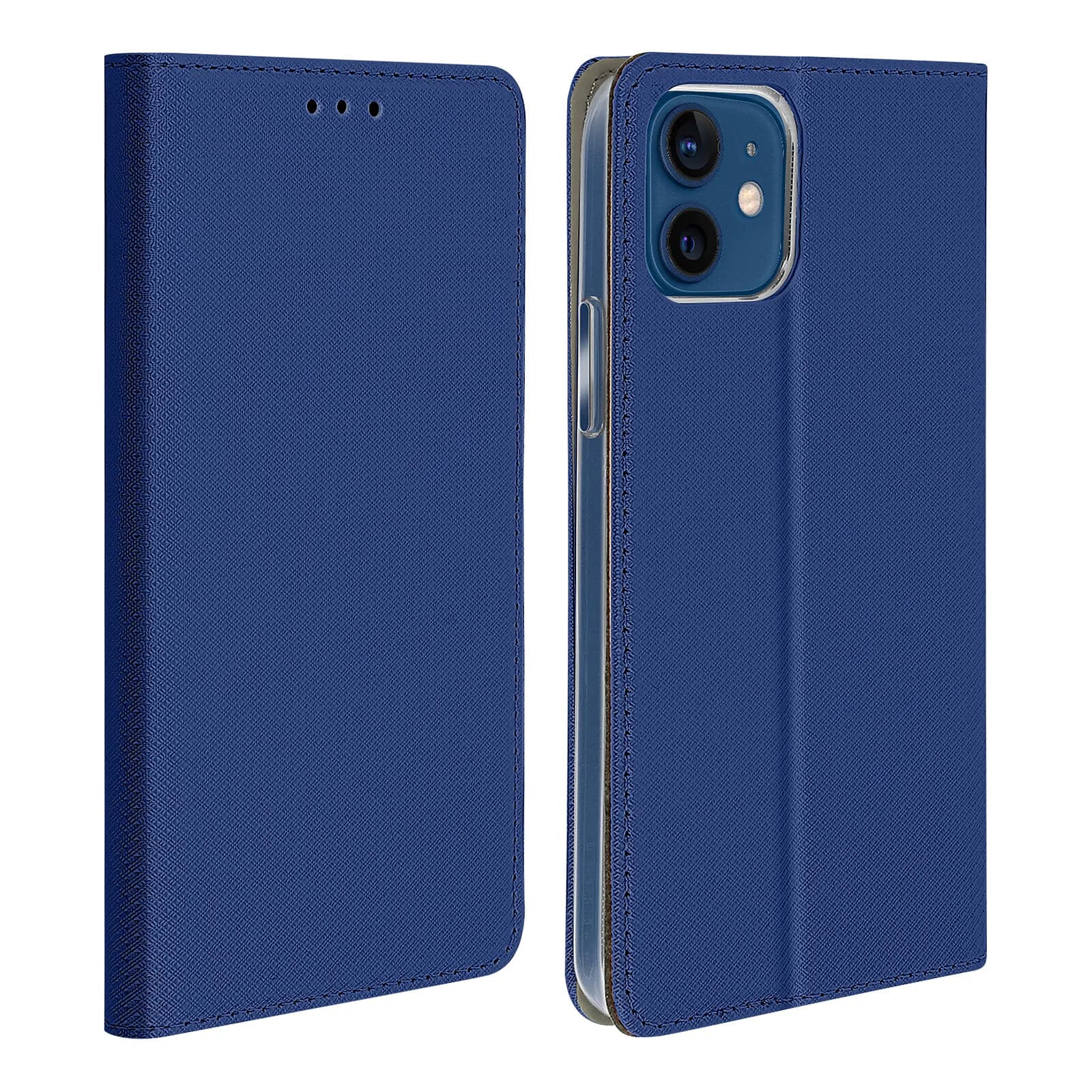 Étui pour iPhone 12 Mini Housse Folio Porte-carte Fonction Support Bleu