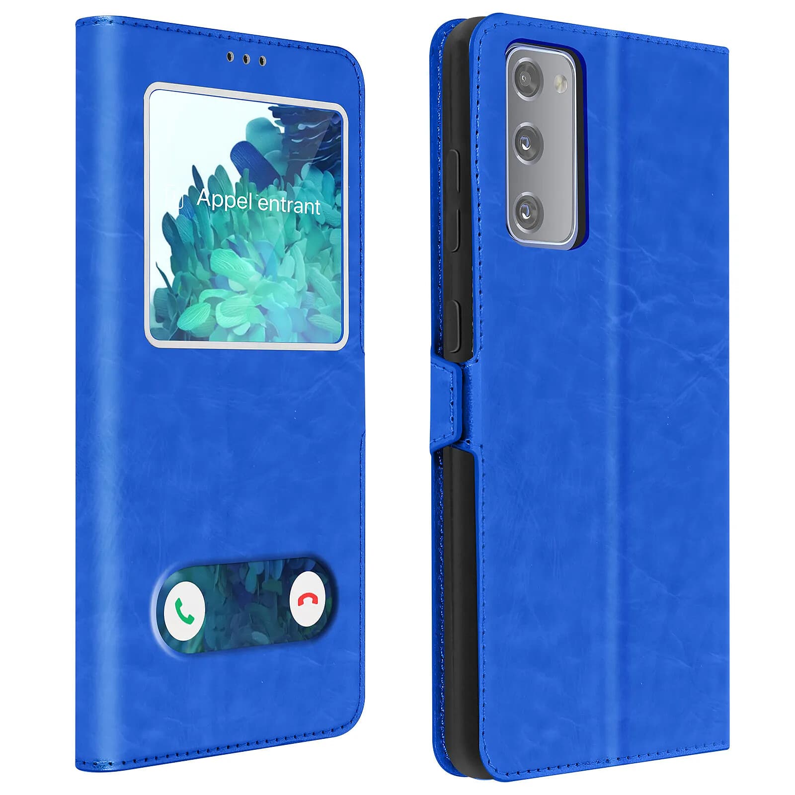 Avizar Housse pour Samsung S20 FE Étui Intégral Double Fenêtre Support Vidéo