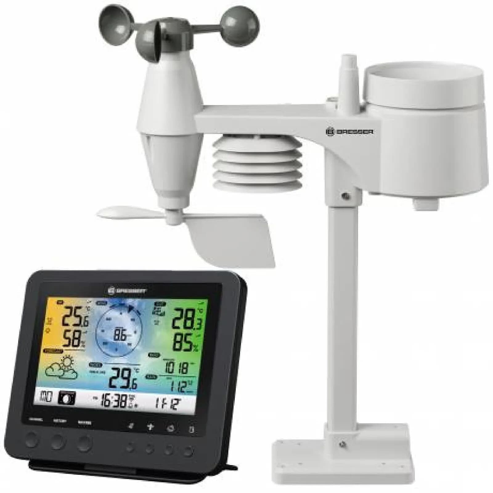 Bresser Station Météo Wifi Noire Avec Capteur 5 En 1 Et écran En Couleur BRE_7002580