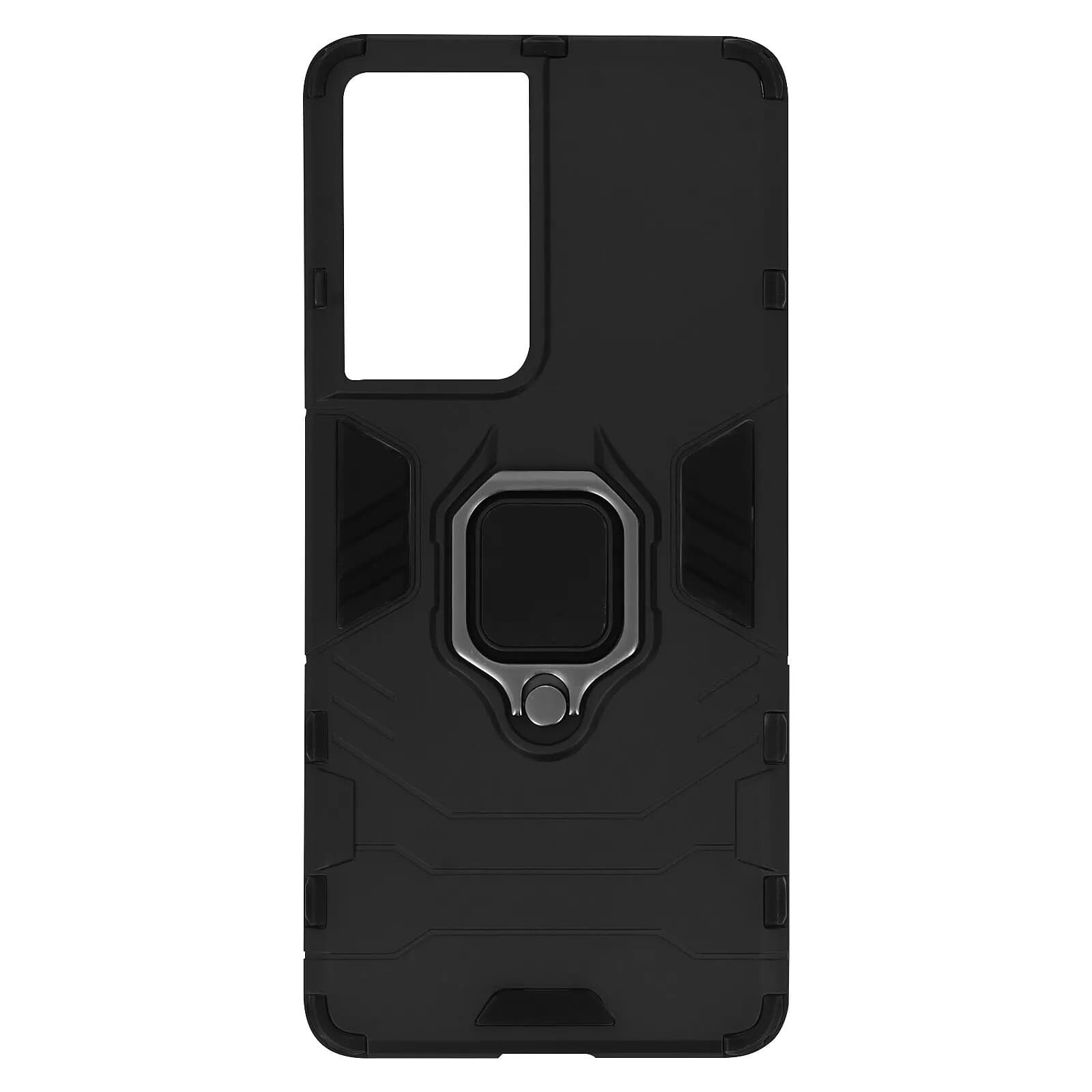 Avizar Coque pour Samsung Galaxy S21 Ultra Hybride Antichoc Bague Métallique Support