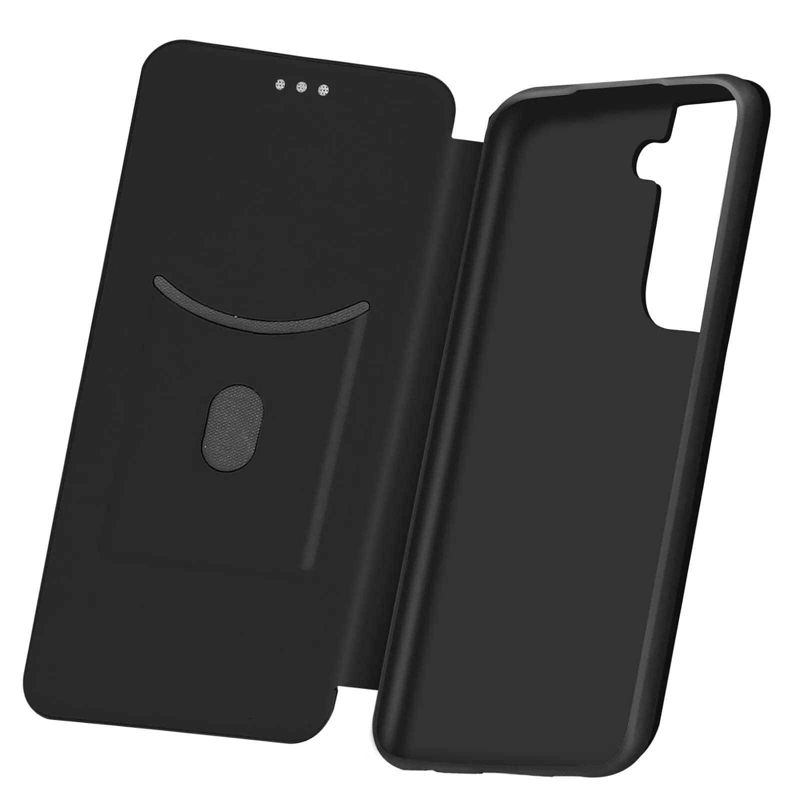 Avizar Housse pour Samsung Galaxy S21 Clapet Porte-carte Dragonne Effet Carbone