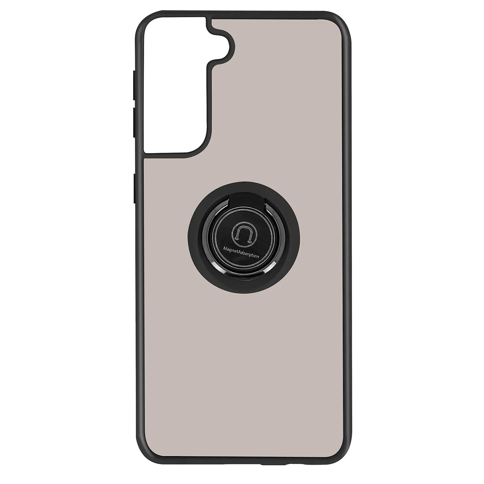 Avizar Coque pour Samsung Galaxy S21 Bi-matière Bague Métallique Fonction Support