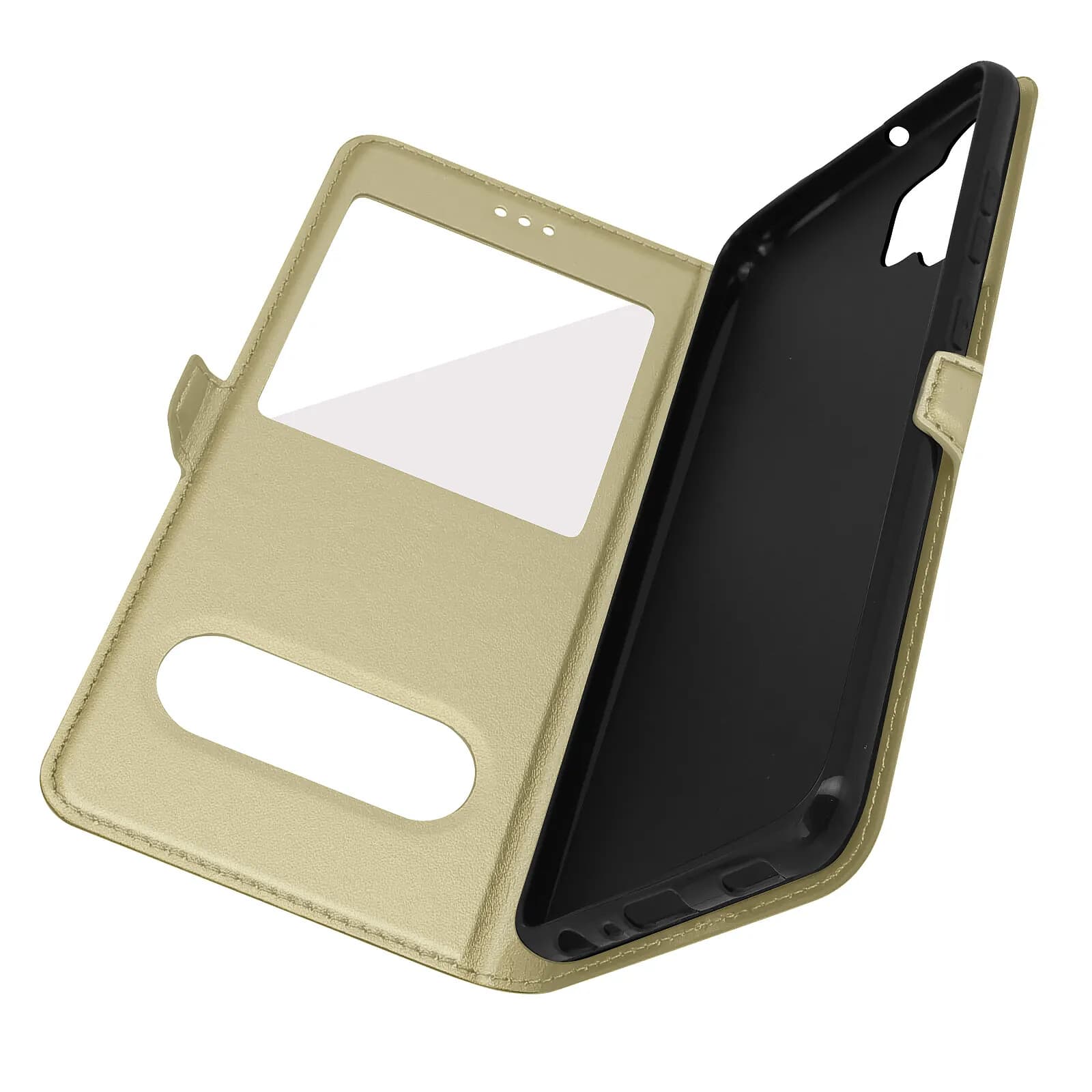 Avizar Housse pour Samsung Galaxy A32 avec Double Fenêtre Support Vidéo