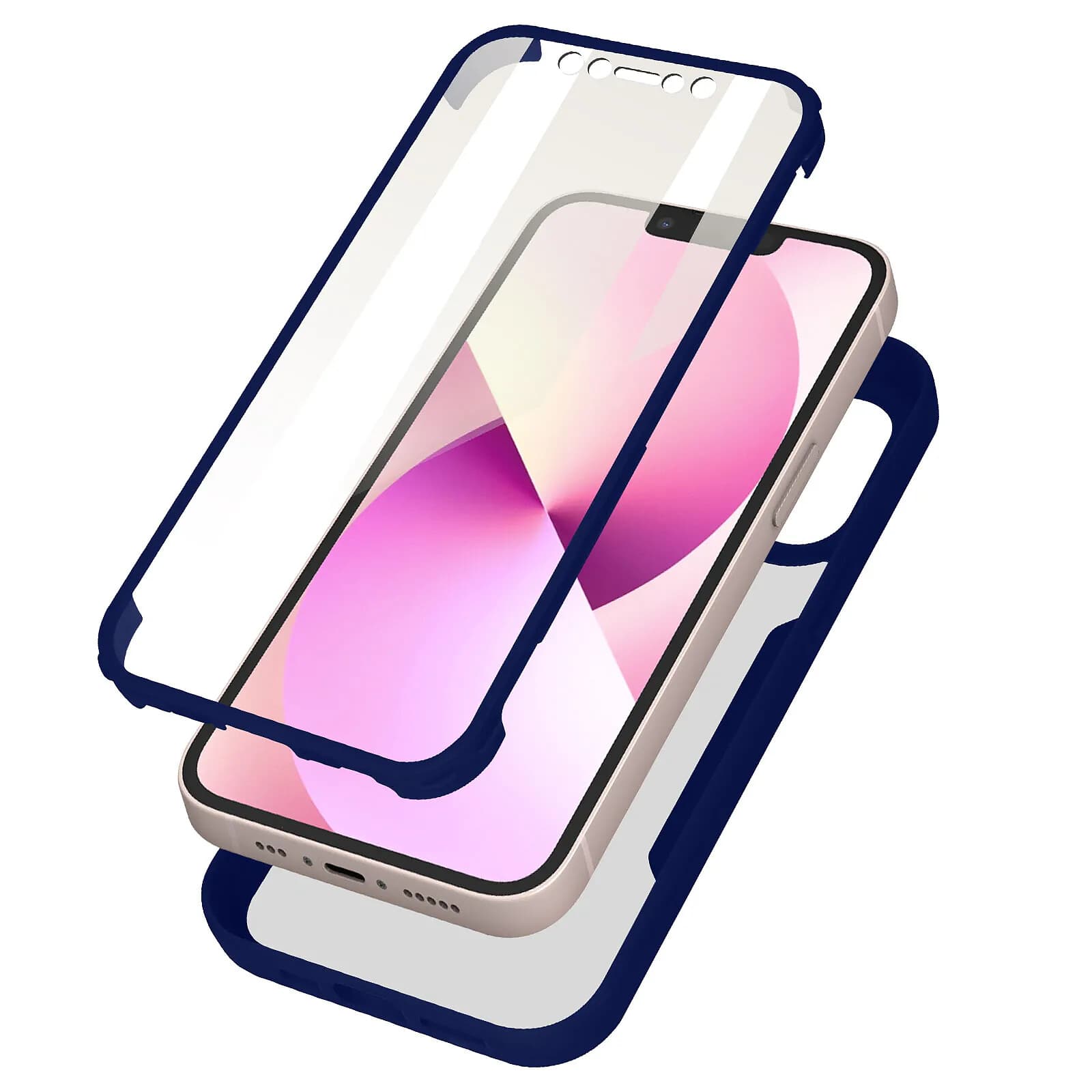 Avizar Coque pour iPhone 13 Mini Dos Plexiglas Avant Polymère Coins Renforcés