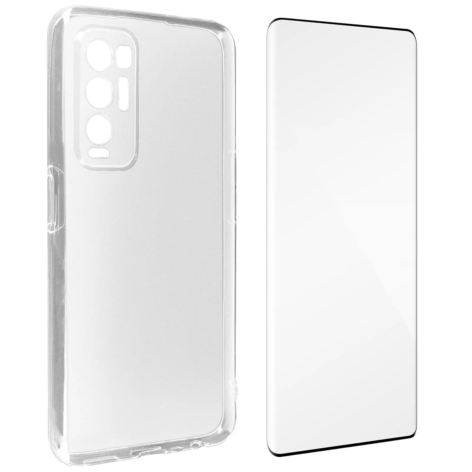 Avizar Coque Oppo Find X3 Neo Souple et Film Verre Trempé 9H