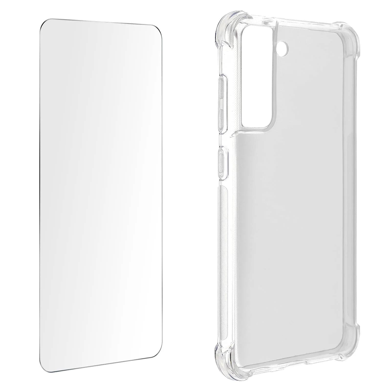 Avizar Pack Protection Samsung Galaxy S21 FE Coque Souple et Verre Trempé