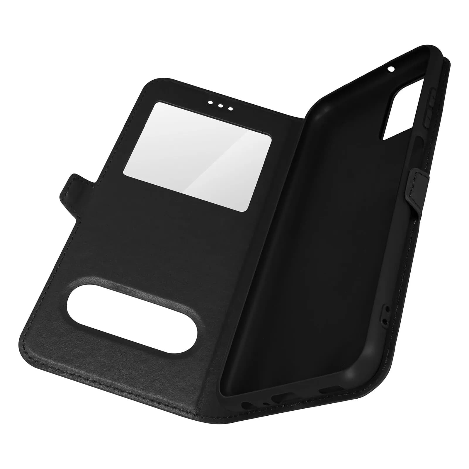 Avizar Housse pour Samsung Galaxy A03s et A02s avec Clapet Double Fenêtre Support Vidéo