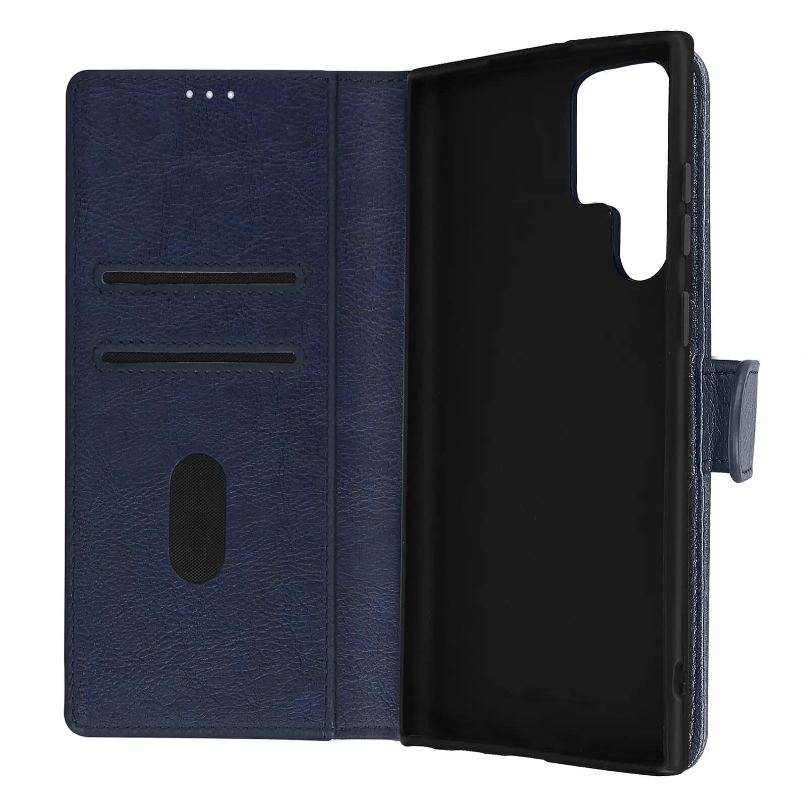 Avizar Étui Portefeuille pour Galaxy S22 Ultra Chesterfield Grainé Fonction Stand
