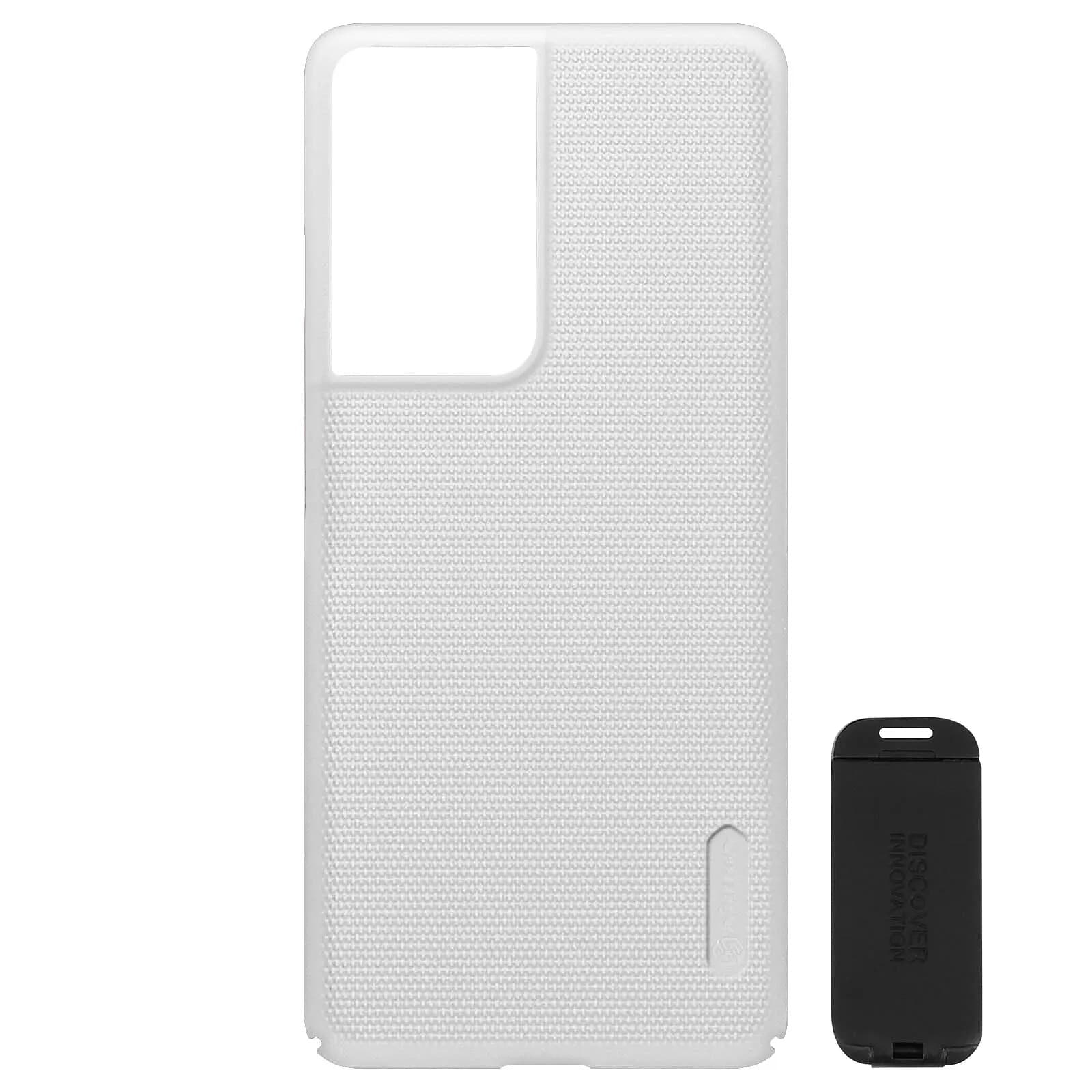 Nillkin Coque pour Samsung Galaxy S21 Ultra Support Vidéo Super Frosted Shield Blanc