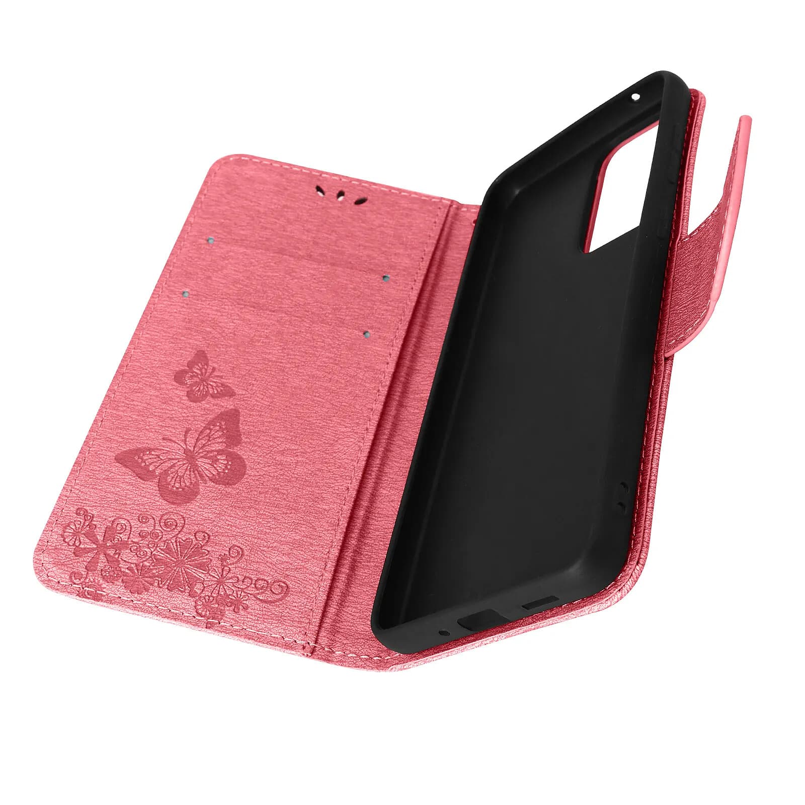 Avizar Étui Motif papillon et fleur pour Samsung Galaxy A33 Portefeuille Support Vidéo