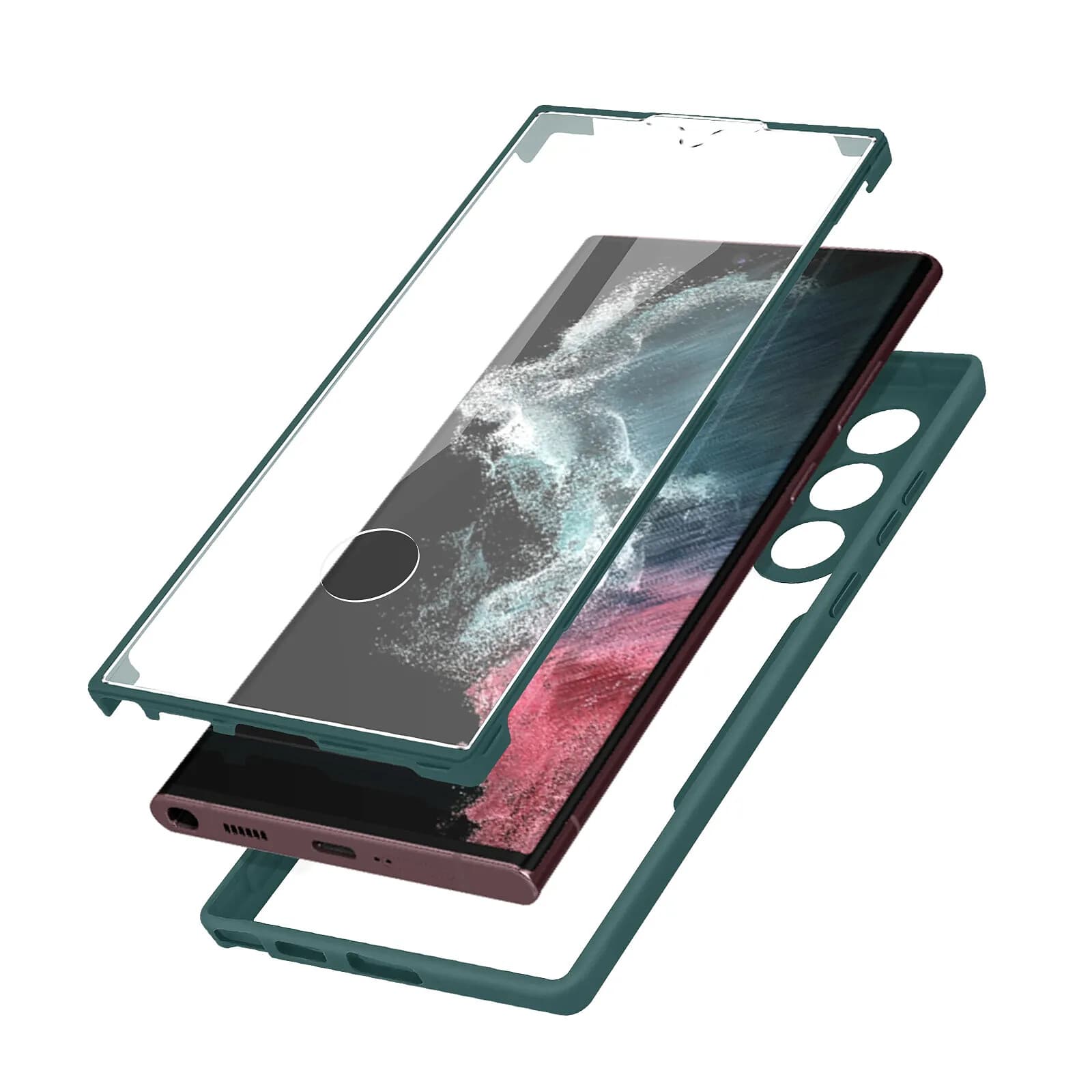 Avizar Coque pour Samsung Galaxy S22 Ultra Dos Plexiglas et Avant Polymère