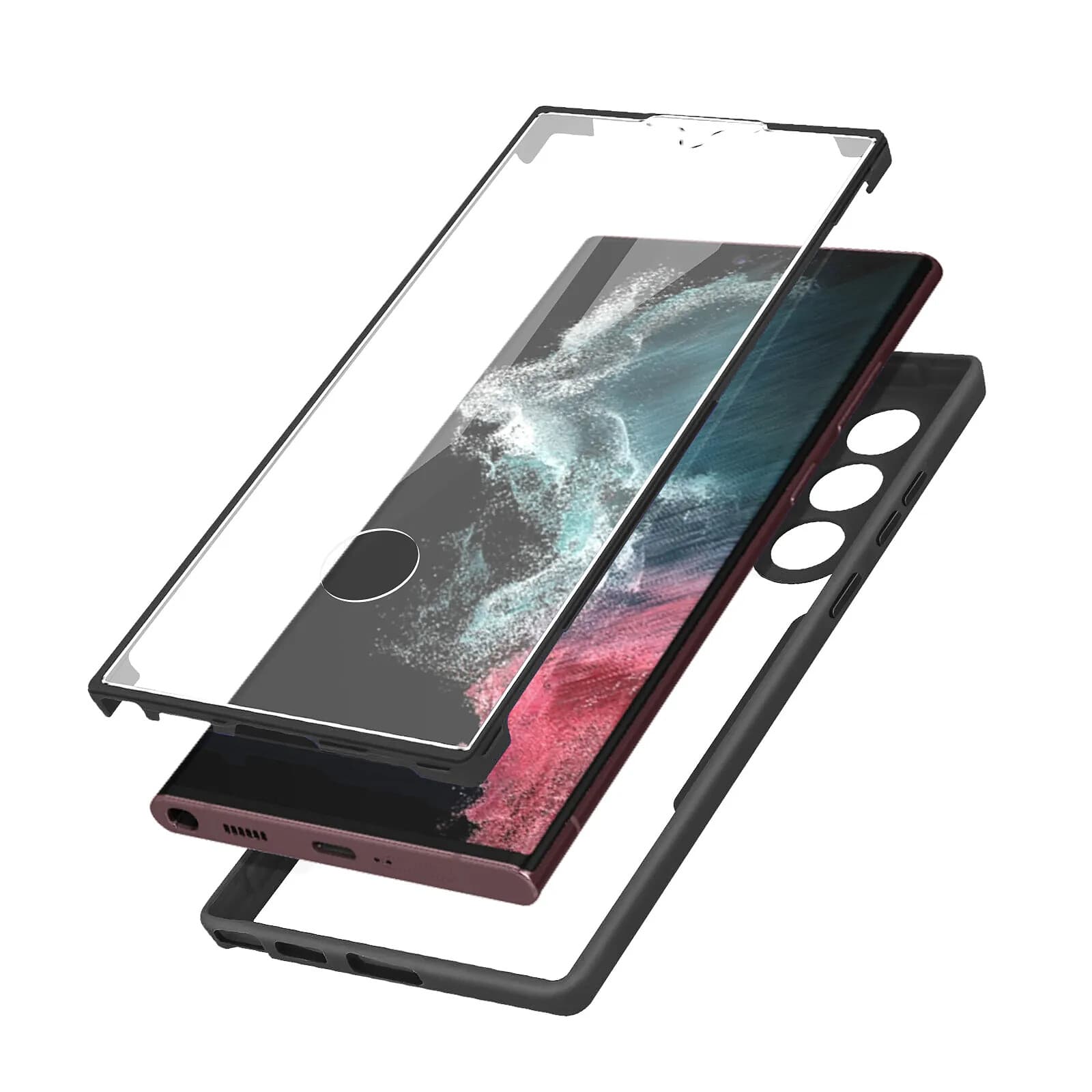Avizar Coque pour Samsung Galaxy S22 Ultra Dos Plexiglas et Avant Polymère