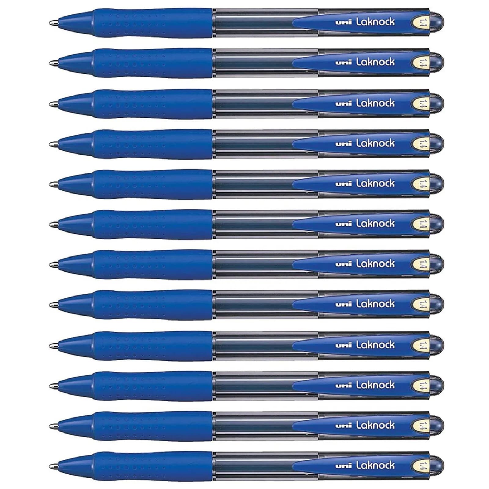 UNI-BALL Stylo bille Laknock SN100/14 Rétract. Grip Pointe Large 1,4mm Bleu x 12