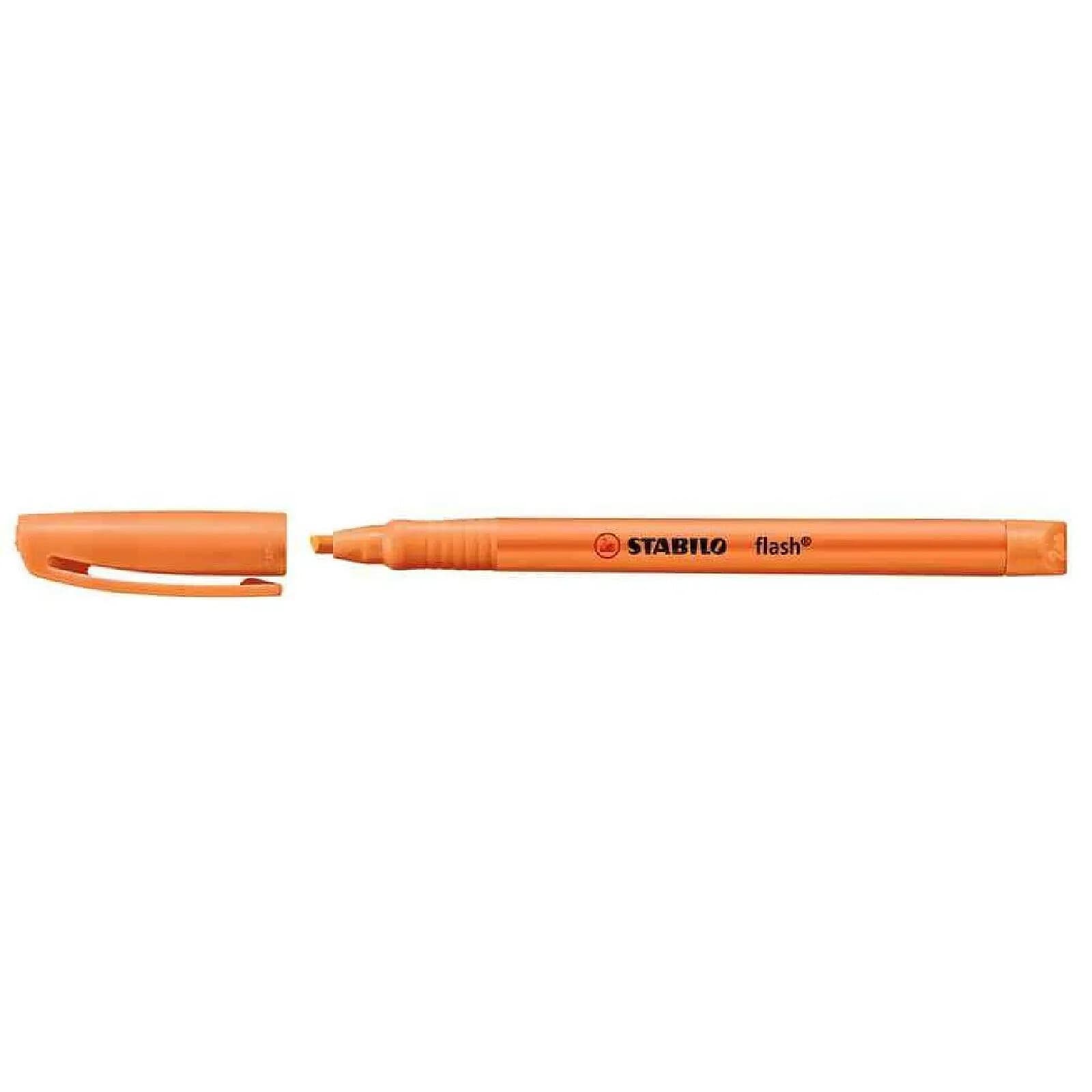STABILO Surligneur flash édition pointe biseautée 1 - 3,5 mm Orange x 10