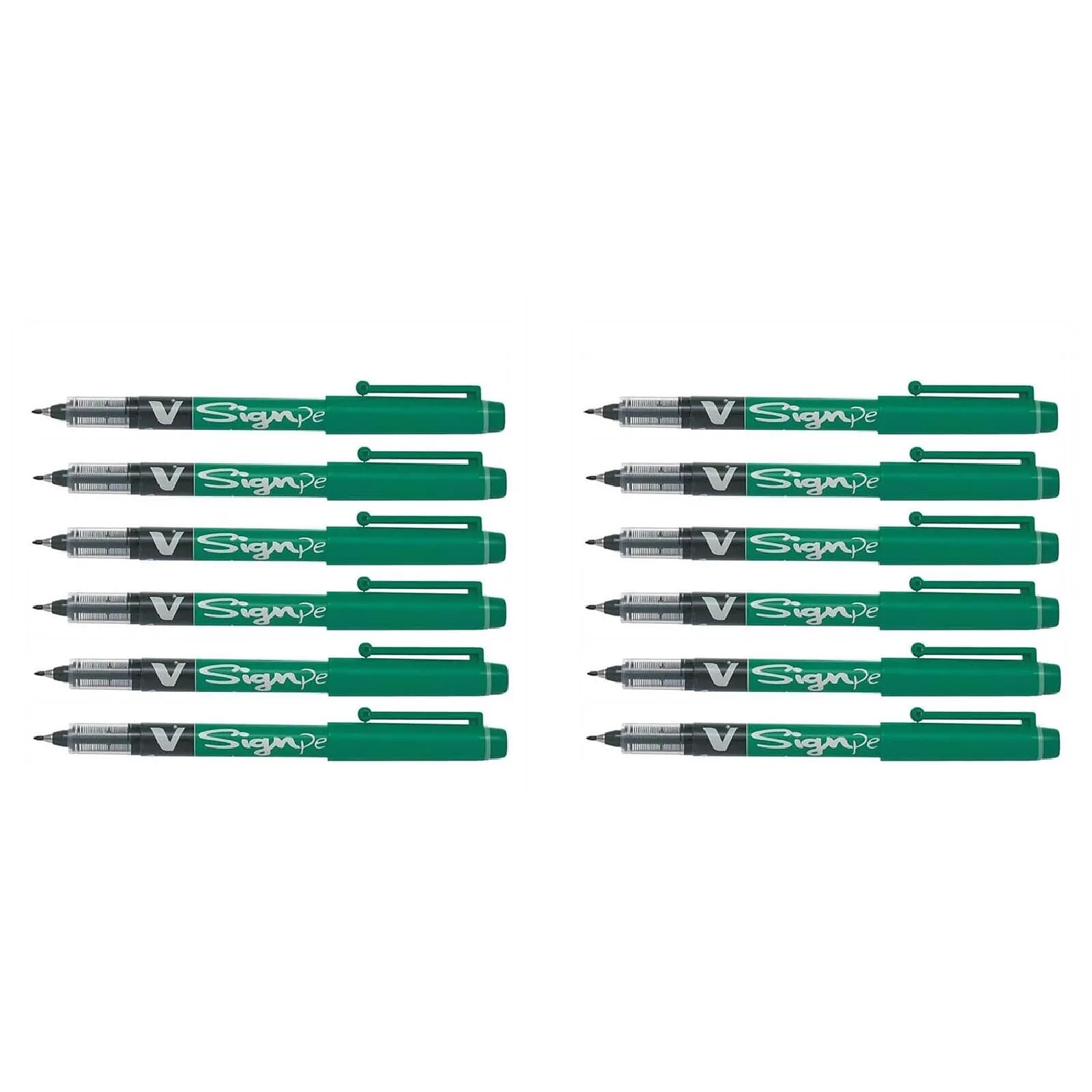 PILOT Stylo feutre V Sign Pen pointe moyenne 0,6 mm Vert x 12