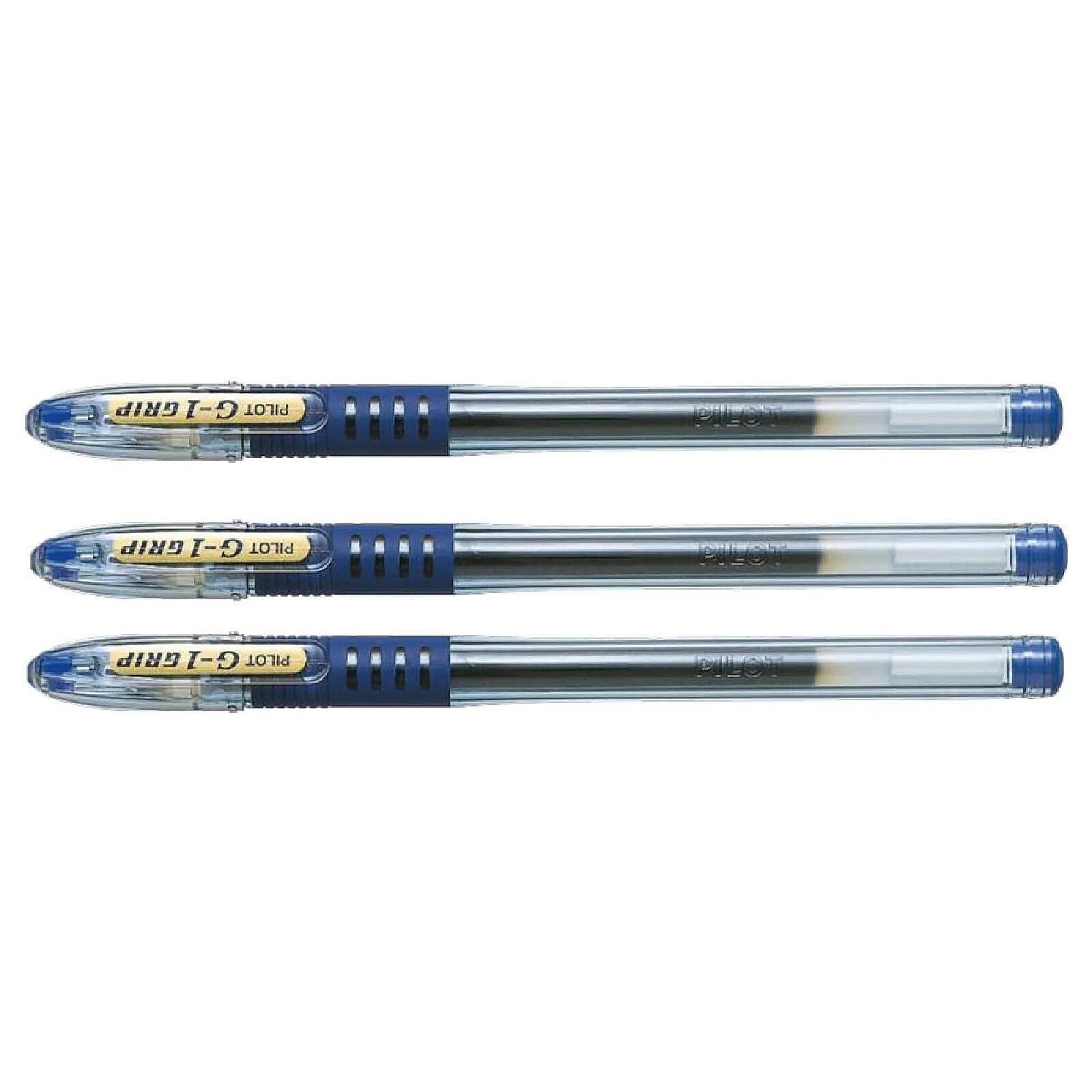 PILOT Stylo bille Gel G1 Grip pointe moyenne Bleu x 3