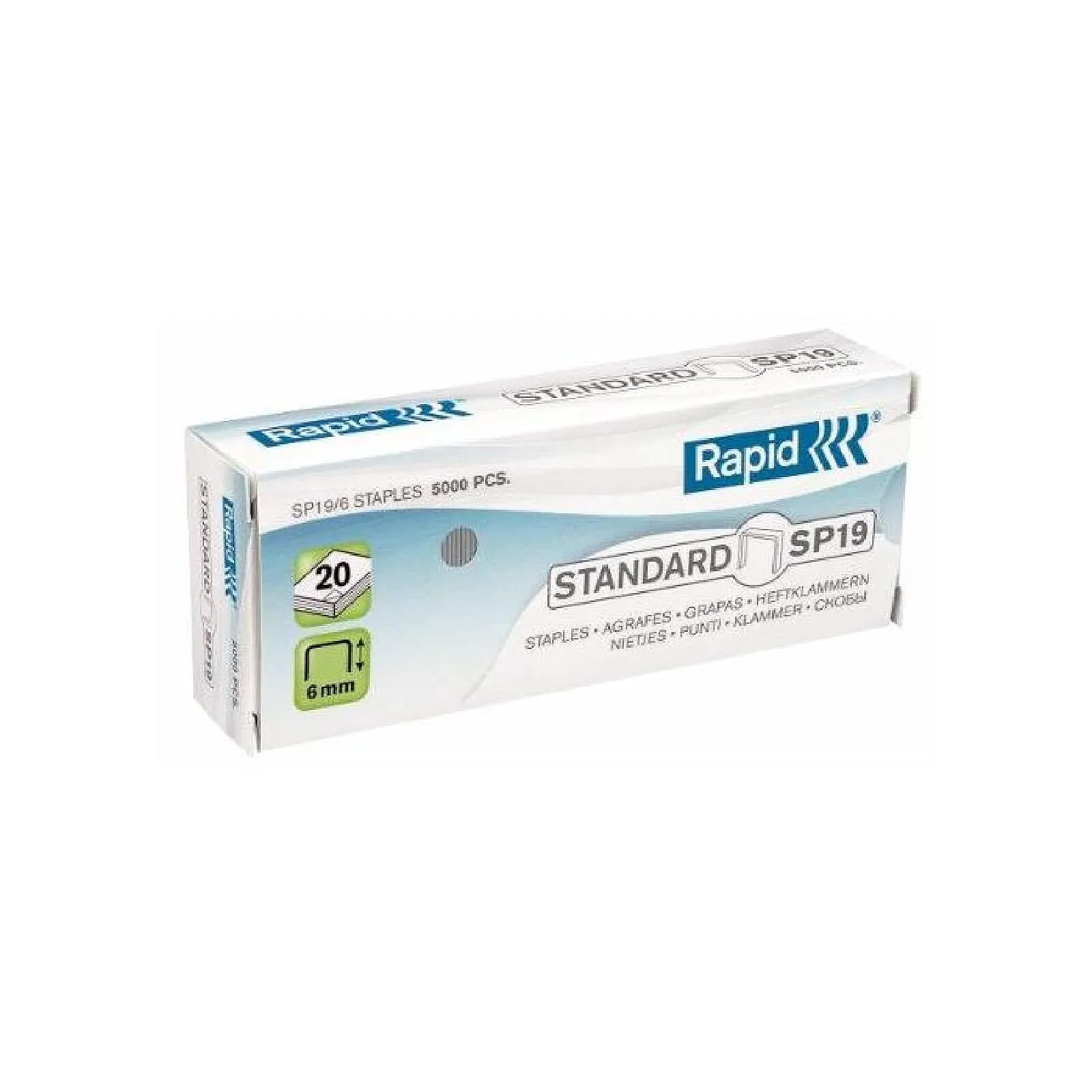 RAPID Boîte de 5000 Agrafes Standard SP19/6 mm Galva x 10