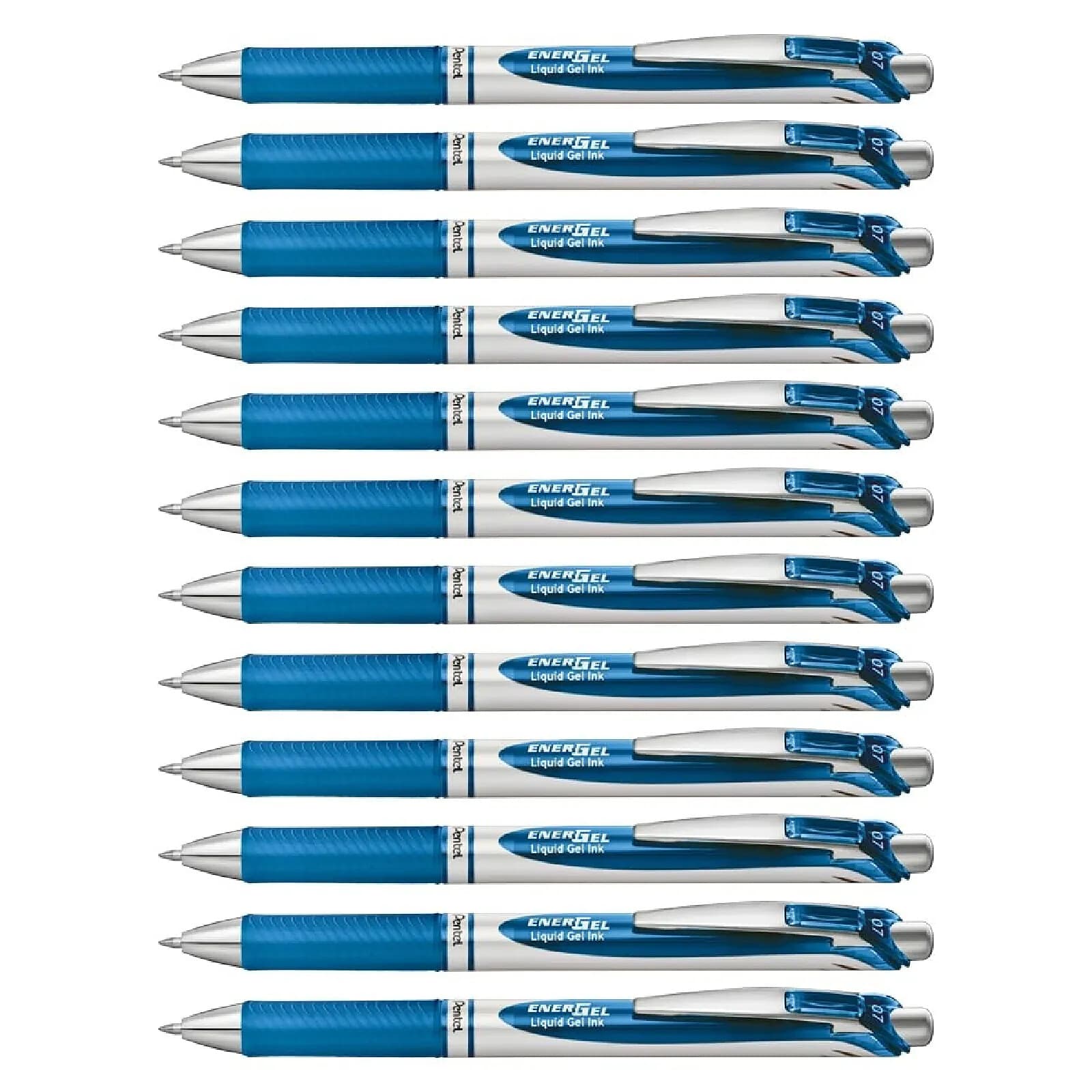 PENTEL Stylo Roller encre gel rétractable ENERGEL BL77 Pointe 0,7 mm bleu x 12