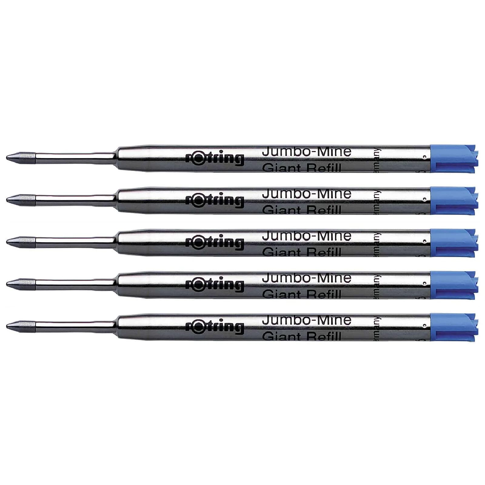 ROTRING Mine Jumbo Pour Stylo Bille Pointe Moyenne Bleu x 5