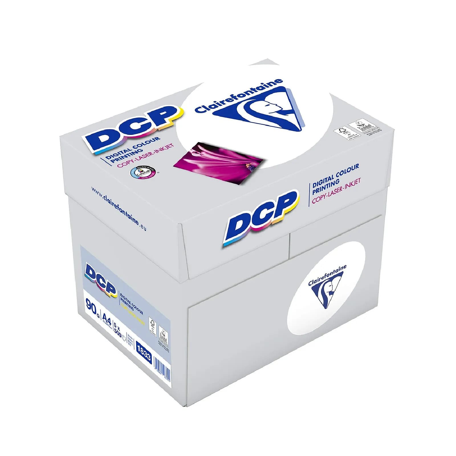 CLAIREFONTAINE Ramette 500 Feuilles Papier 90g A4 210x297 mm Blanc x 5