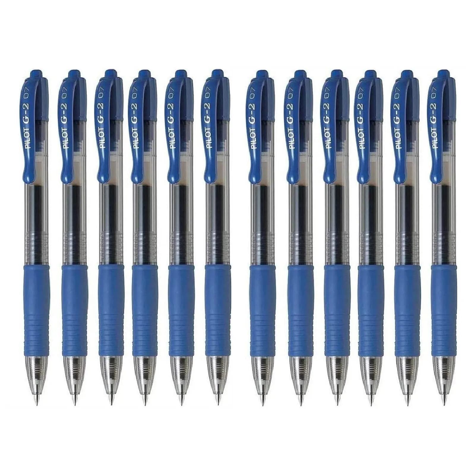 PILOT Stylo bille à encre gel G2 07 Pointe Moyenne Bleu x 12