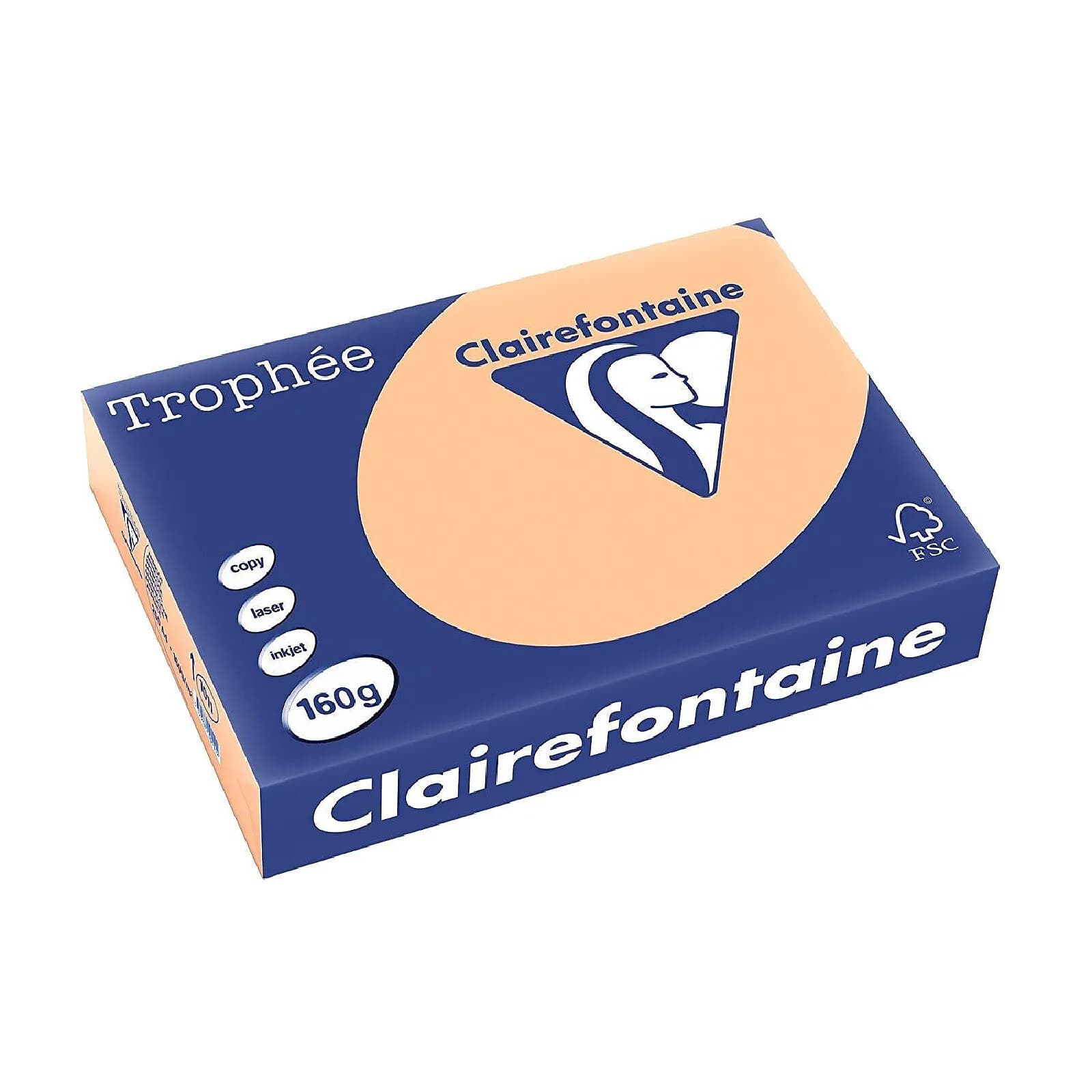 CLAIREFONTAINE Ramette 250 Feuilles Papier 160g A4 210x297 mm Abricot x 4