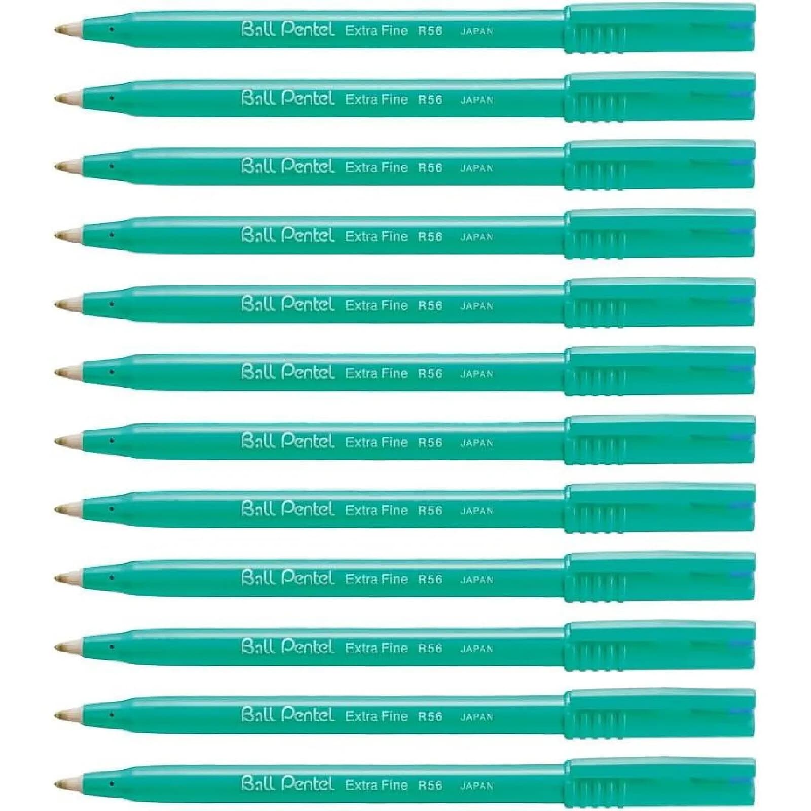 PENTEL Stylo roller encre Ball Pentel R56 Pointe Fine Bleu x 12