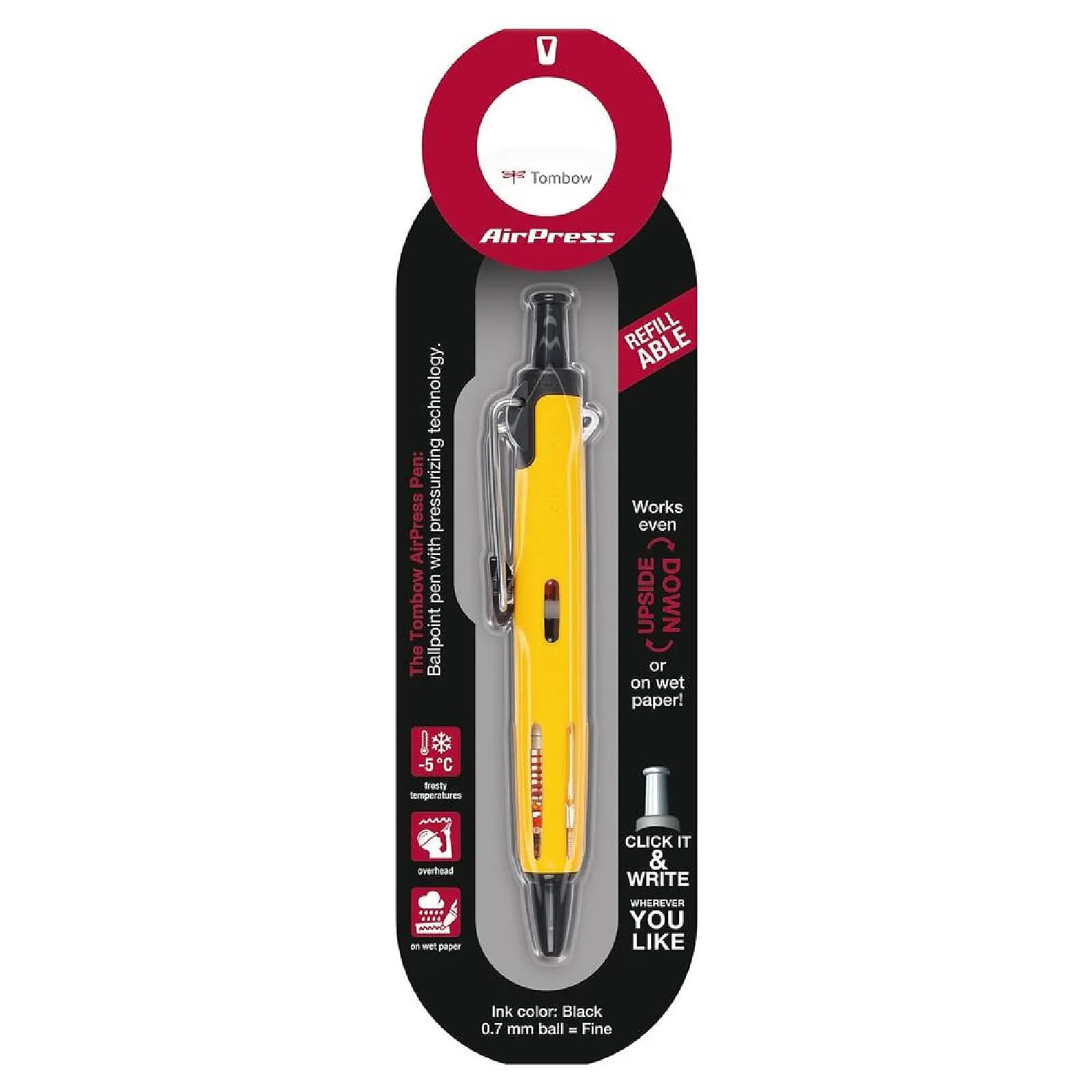 TOMBOW Stylo Bille Tout Terrain AirPress Pen jaune