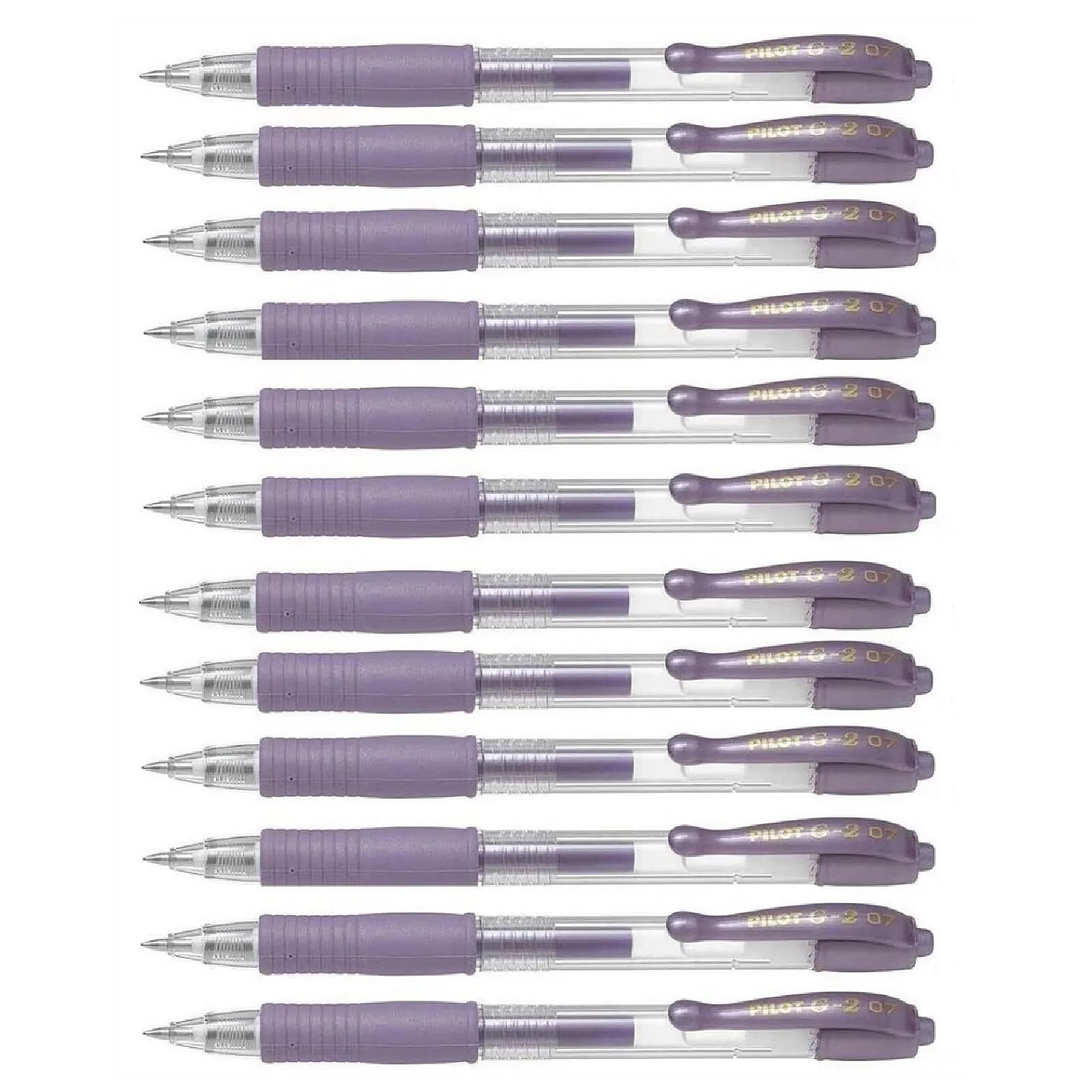 PILOT Stylo bille à encre gel G2 07 Metallic Violet métallique x 12