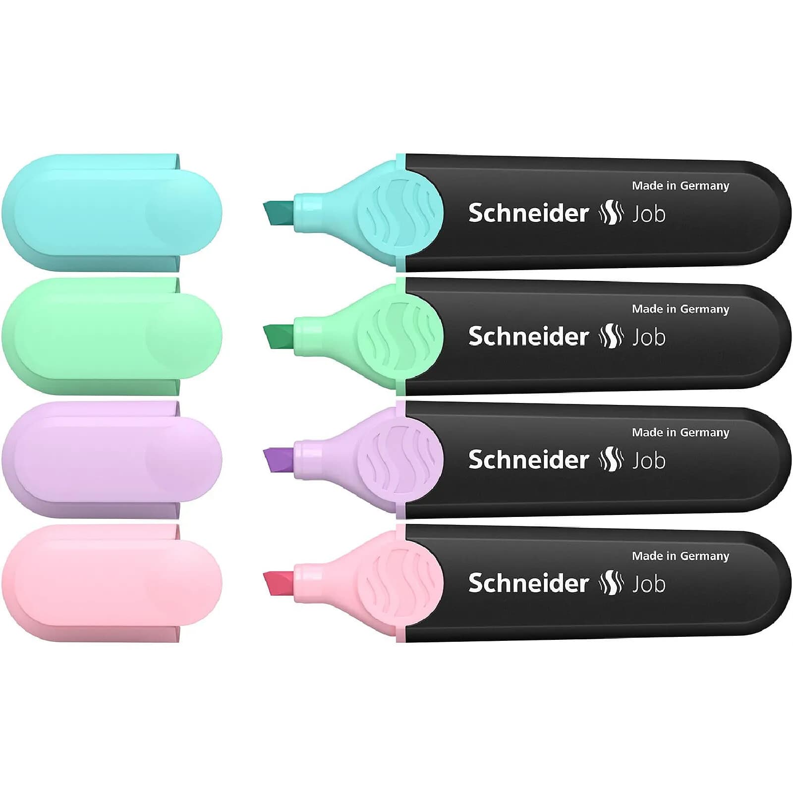 SCHNEIDER Pochette 4 Surligneurs Job Pastel Épaisseurs de trait 1+5 mm Assortis
