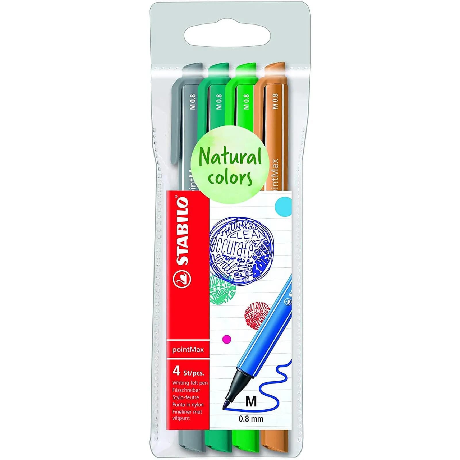 STABILO Pochette 4 stylos-feutres pointMax Edition Nature - nuances FORET