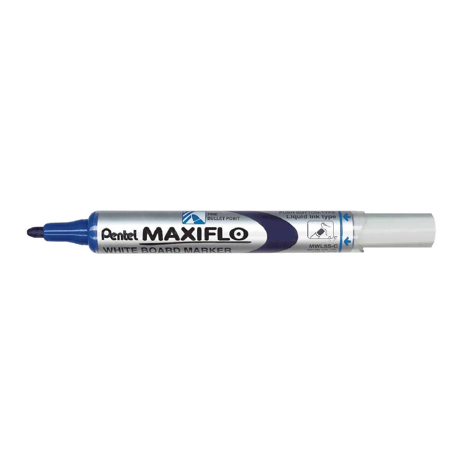 PENTEL Marqueur MAXIFLO MWL5S pour tableau blanc Pointe Ogive Fine Bleu x 12