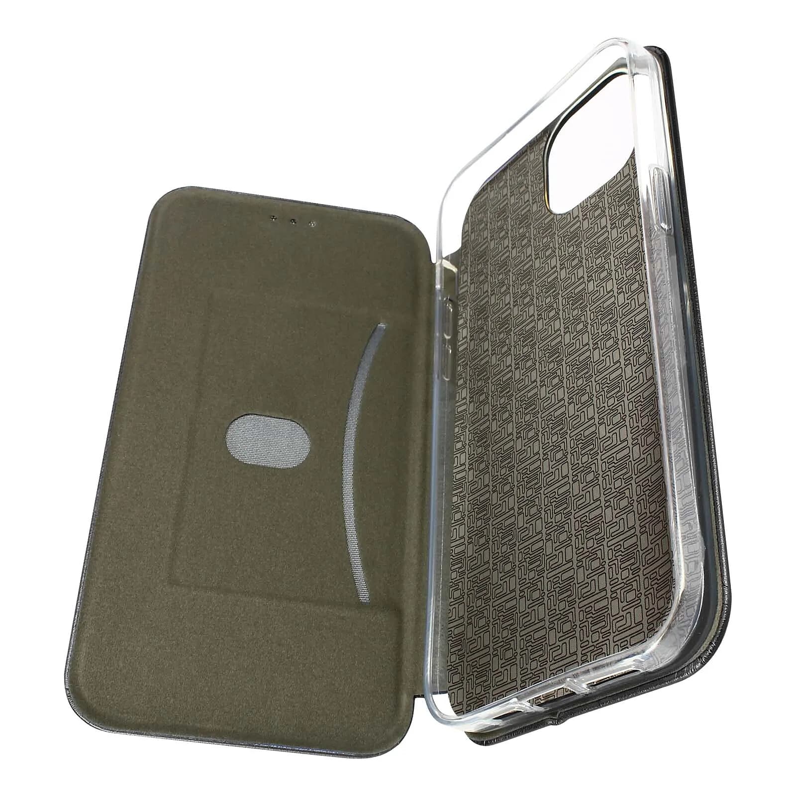 Avizar Housse pour iPhone 14 Plus Clapet Porte-carte Support vidéo Finition Satinée