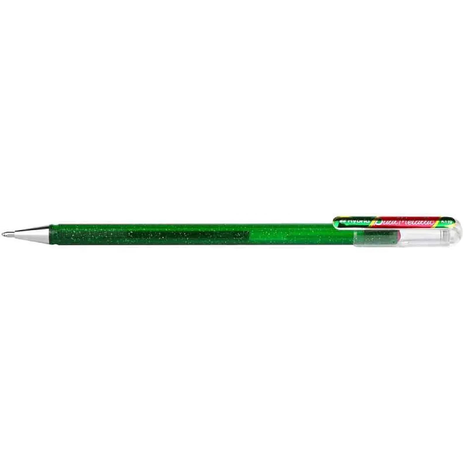PENTEL Stylo roller gel Hybrid Dual Metallic Glitter Vert / Rouge Métal x 12
