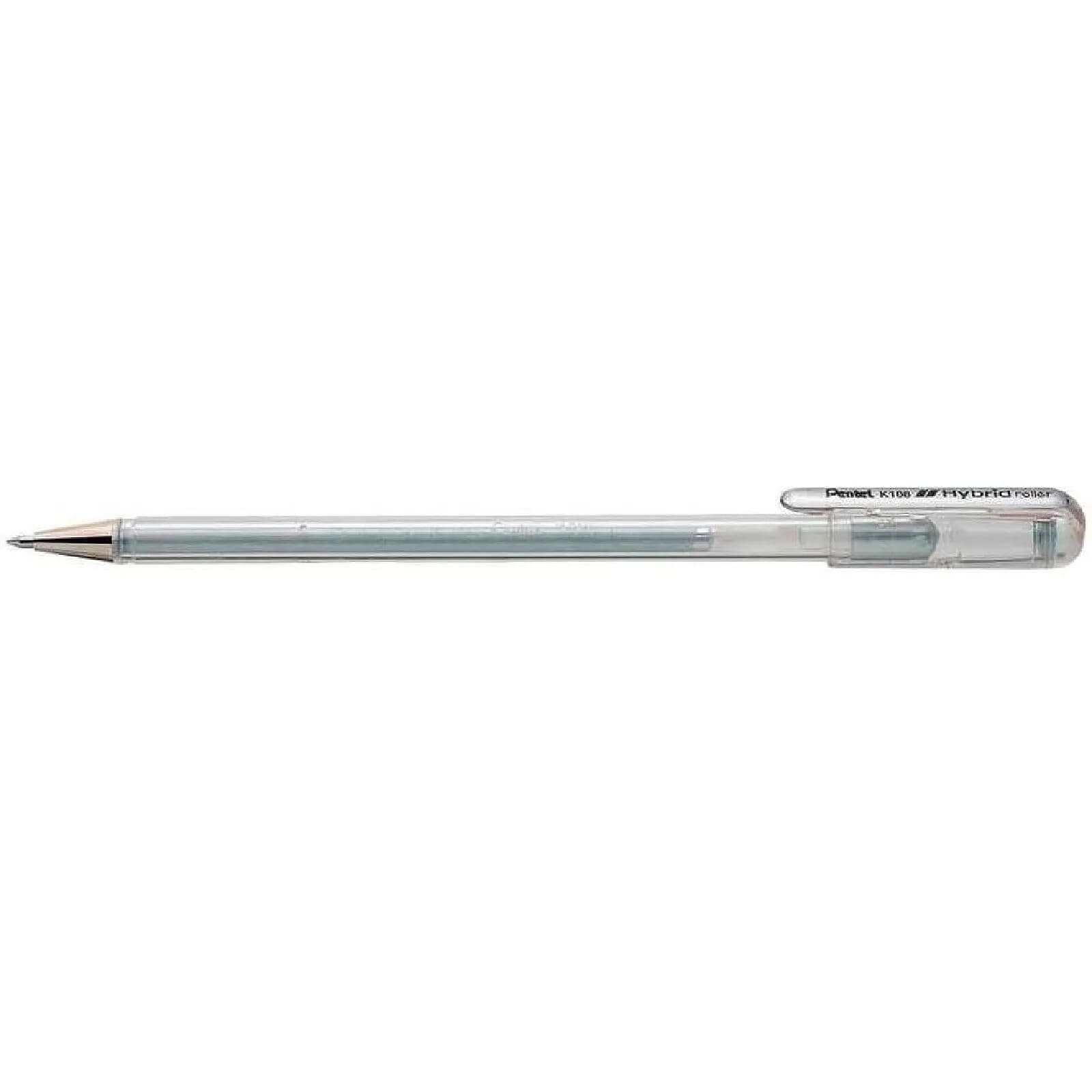 PENTEL Roller encre gel métallique Hybrid roller K108 Argent x 12
