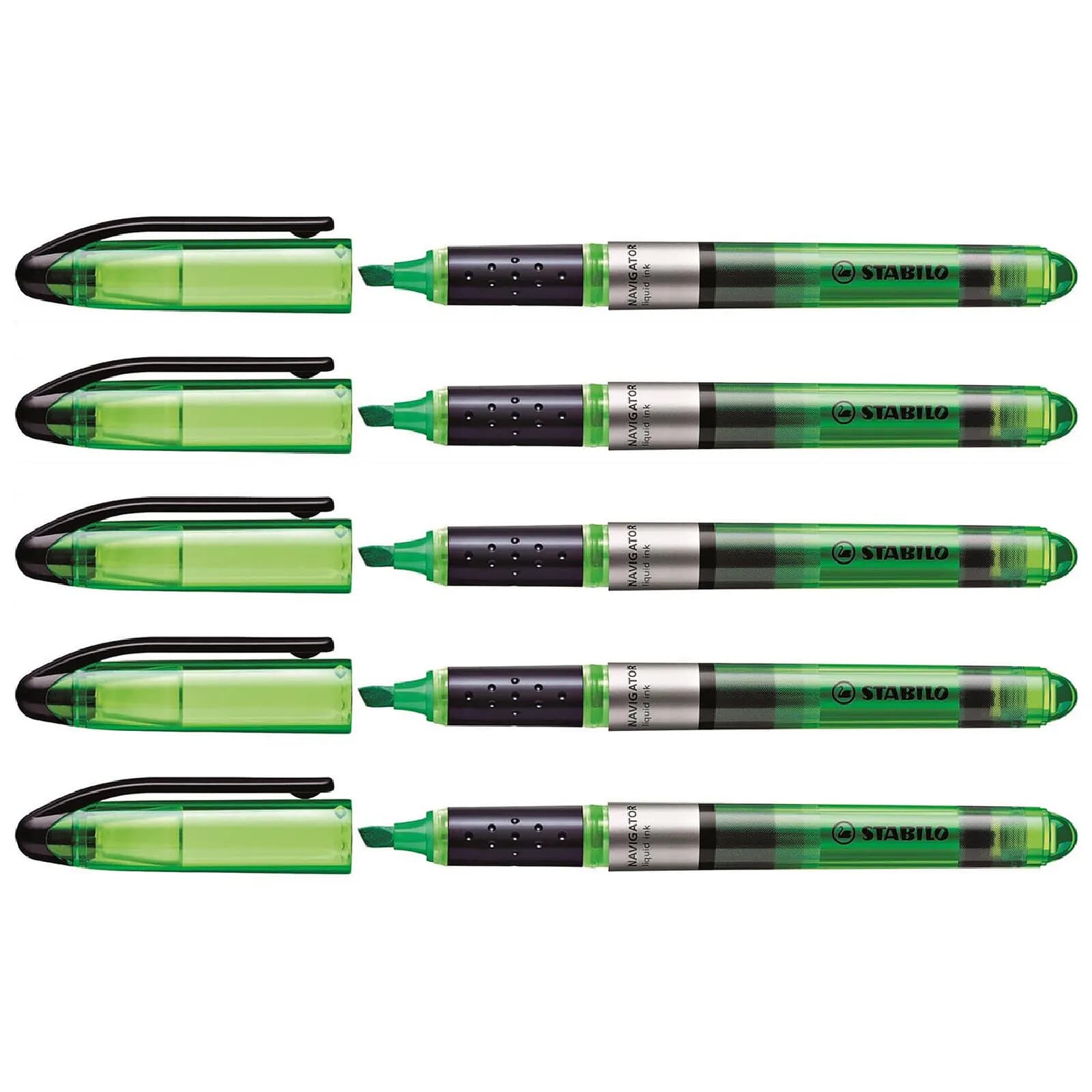 STABILO Surligneur NAVIGATOR de poche Pointe Biseautée vert x 5