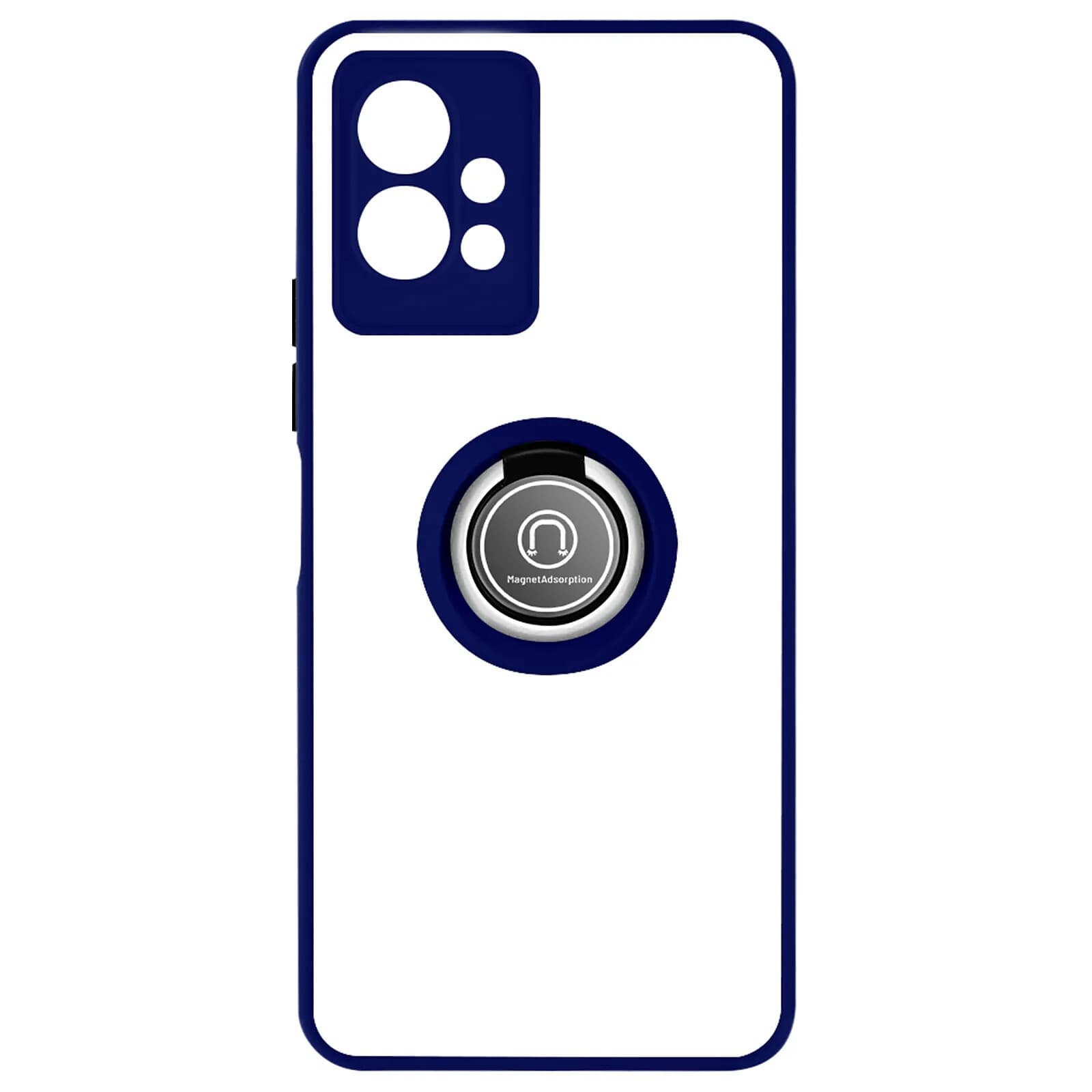 Avizar Coque pour Vivo Y55 5G Bi-matière Bague Métallique Support Vidéo