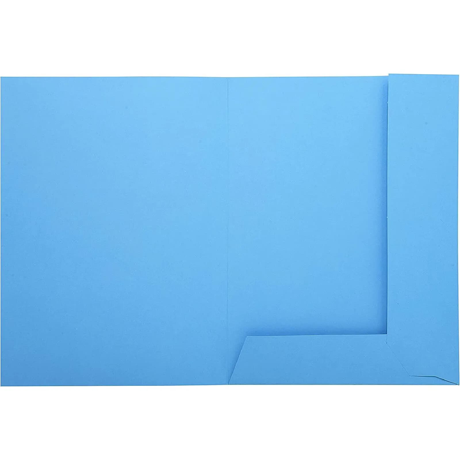 EXACOMPTA Paquet de 50 chemises imprimées 2 rabats SUPER 210 - 24x32cm Bleu clair