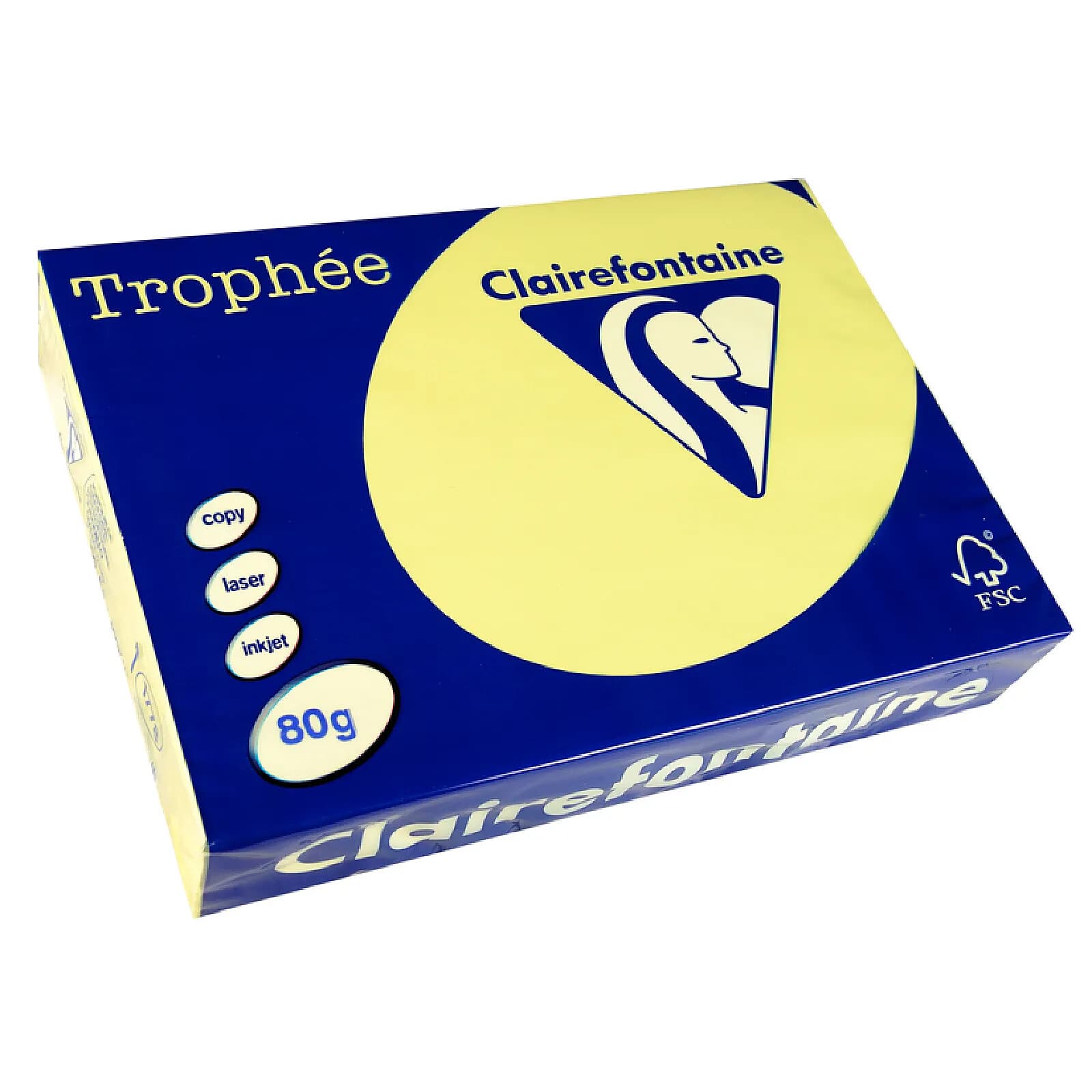 CLAIREFONTAINE Ramette 500 Feuilles Papier 80g A4 210x297 mm JONQUILLE