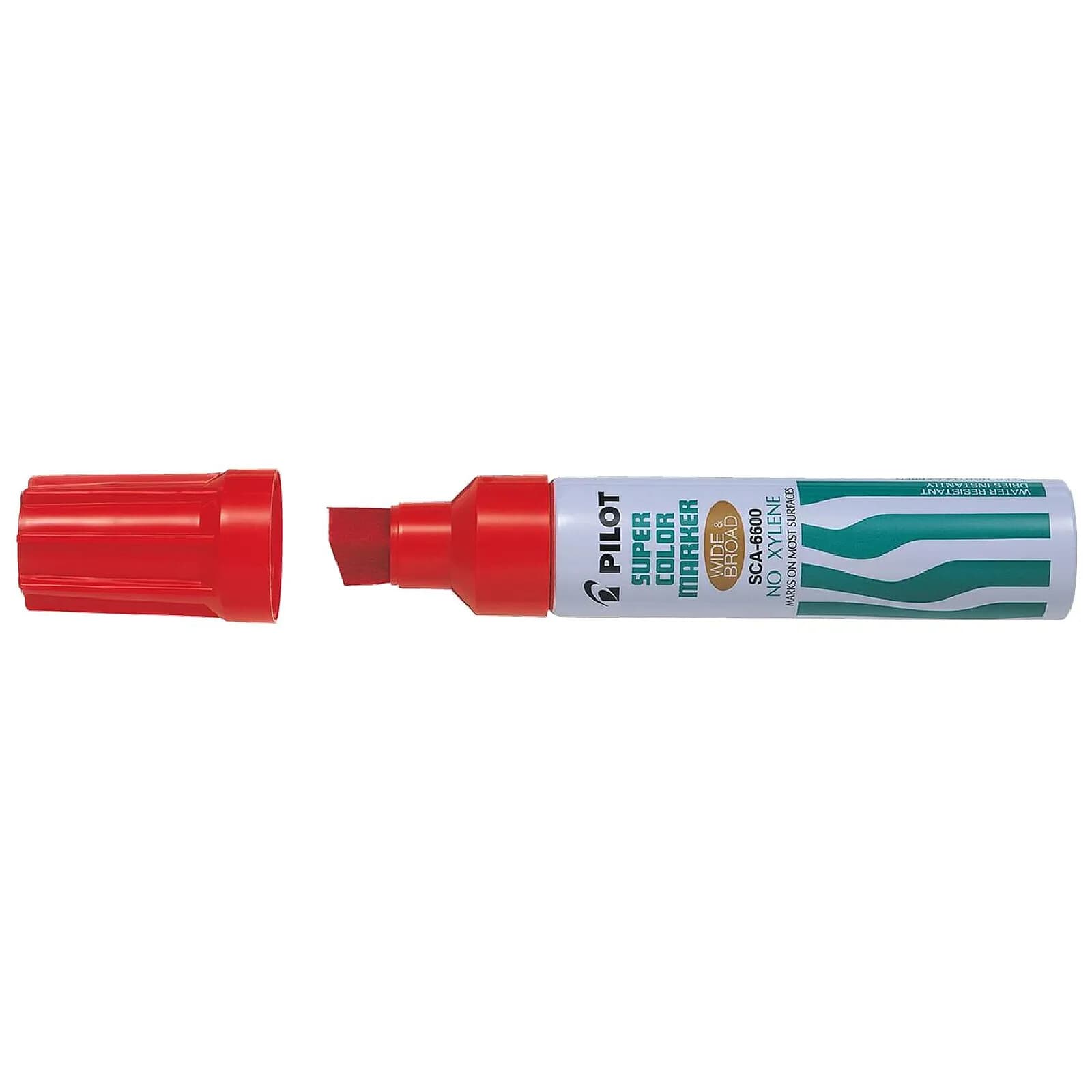PILOT Marqueur Permanent SCA-6600 Corps Métal Pointe Biseau Extra large Rouge x 12