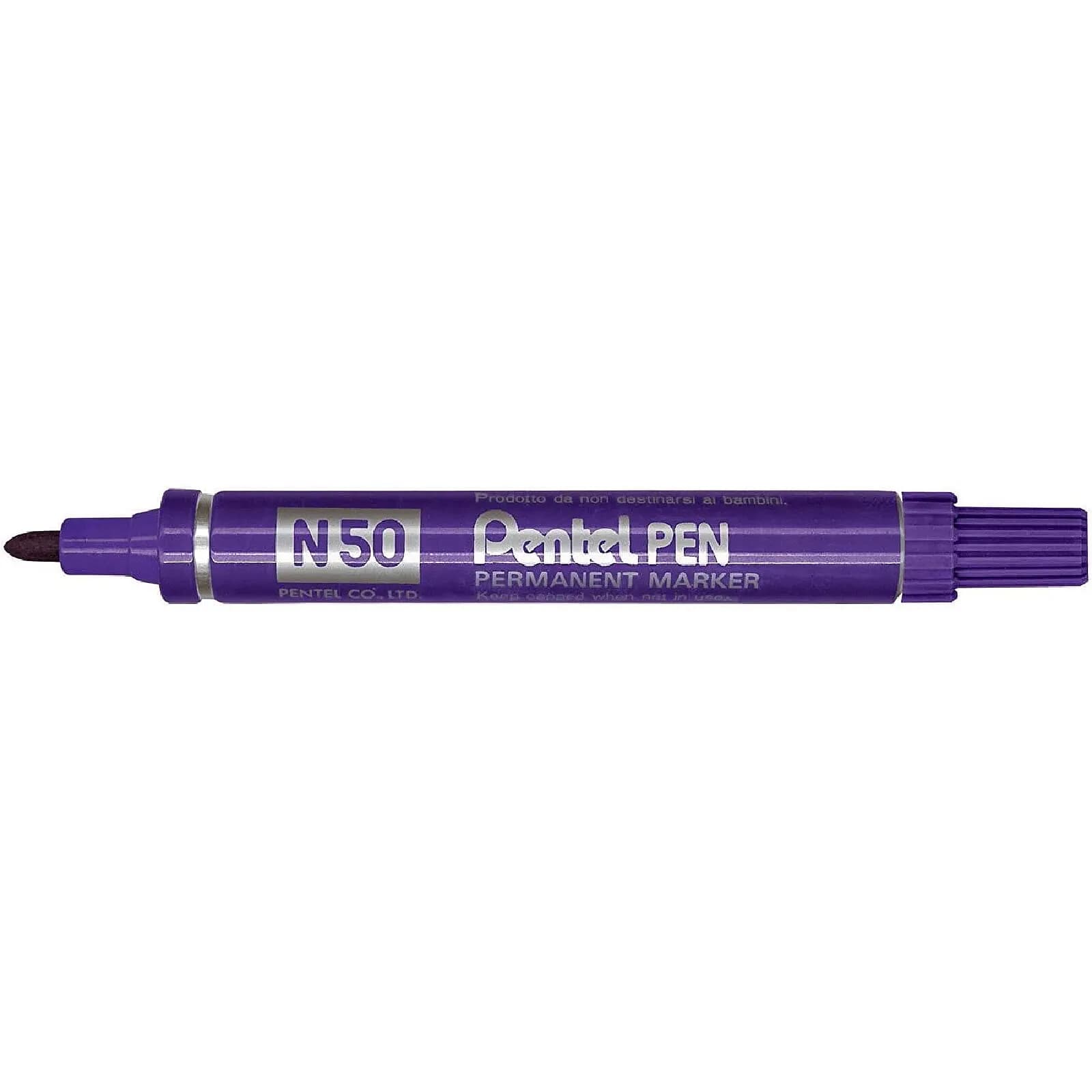PENTEL Marqueur Permanent N50 Corps Aluminium Pointe ogive 2 mm Violet x 12