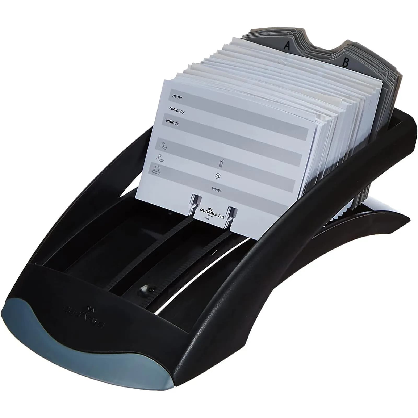 DURABLE Telindex Desk Fichier Répertoire Linéaire pour 500 Fiches Index Alphabétique A-Z