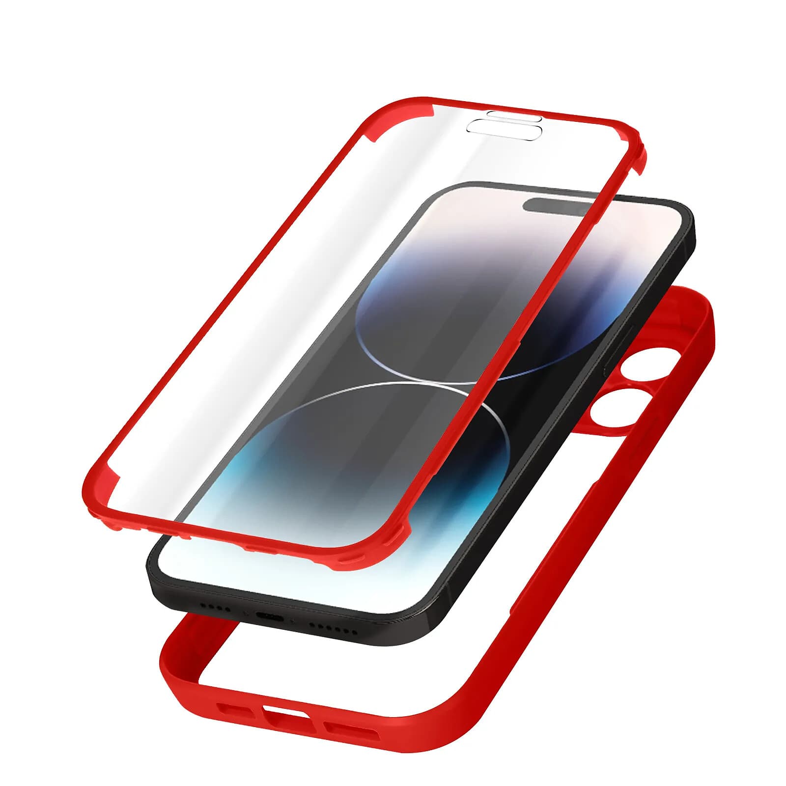 Avizar Coque pour iPhone 14 Pro Max Dos Plexiglas et Avant Polymère Contour