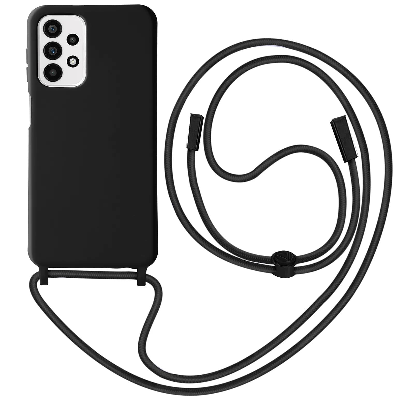 Avizar Coque pour Galaxy A23 5G / M23 5G Semi-Rigide Soft-Touch avec Cordon Tour de Cou