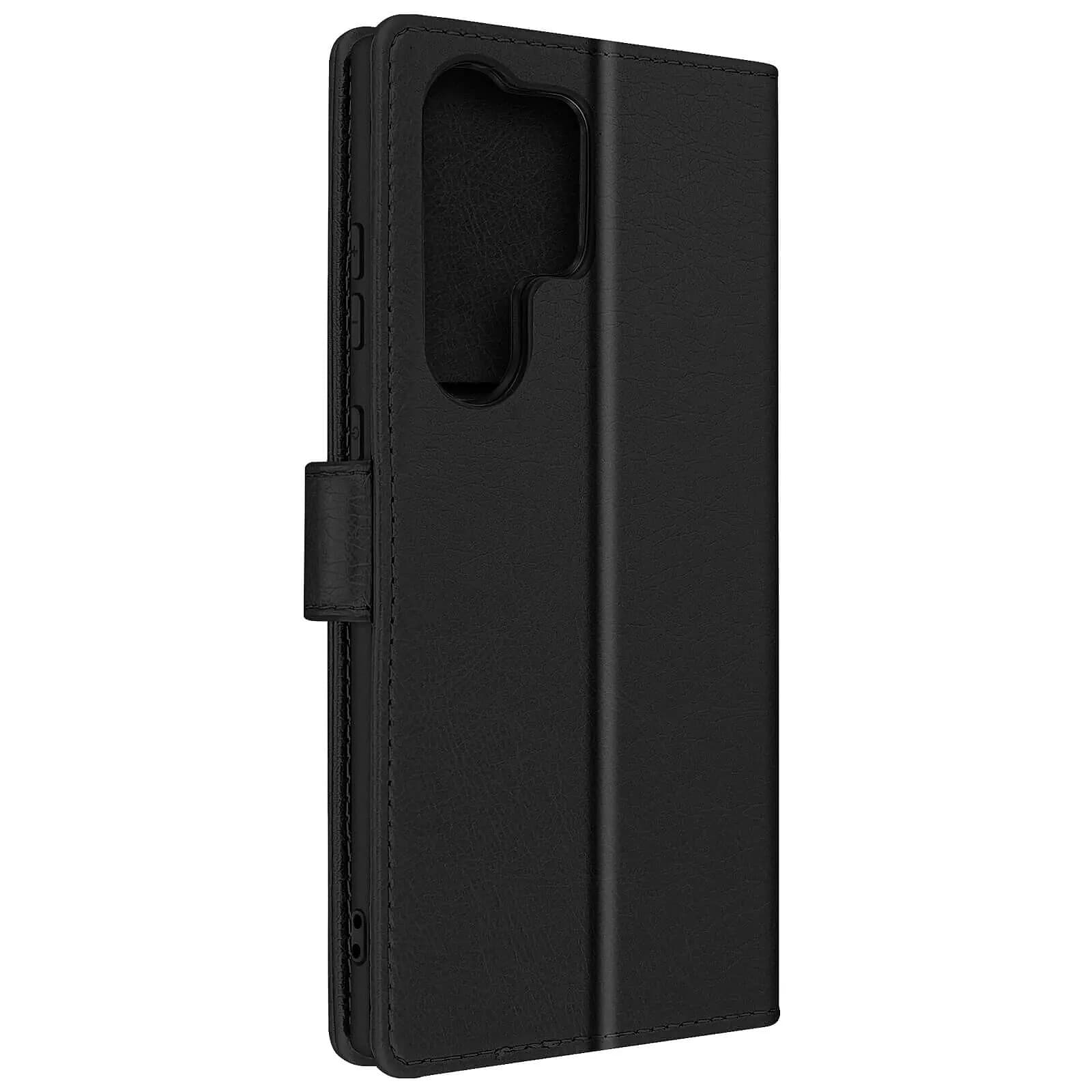 Avizar Housse Samsung Galaxy S23 Ultra Clapet Portefeuille Fonction Support Vidéo noir Chesterfield