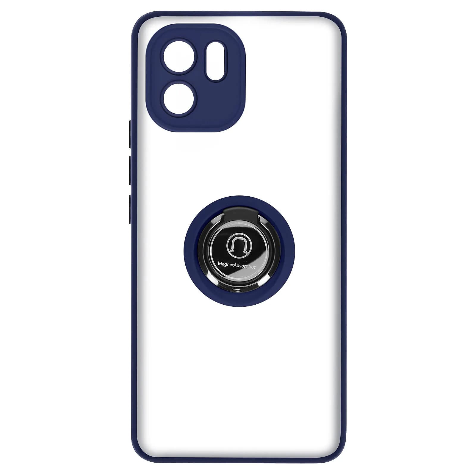 Avizar Coque pour Xiaomi Redmi A1 et A2 Bi-matière Bague Métallique Support Vidéo