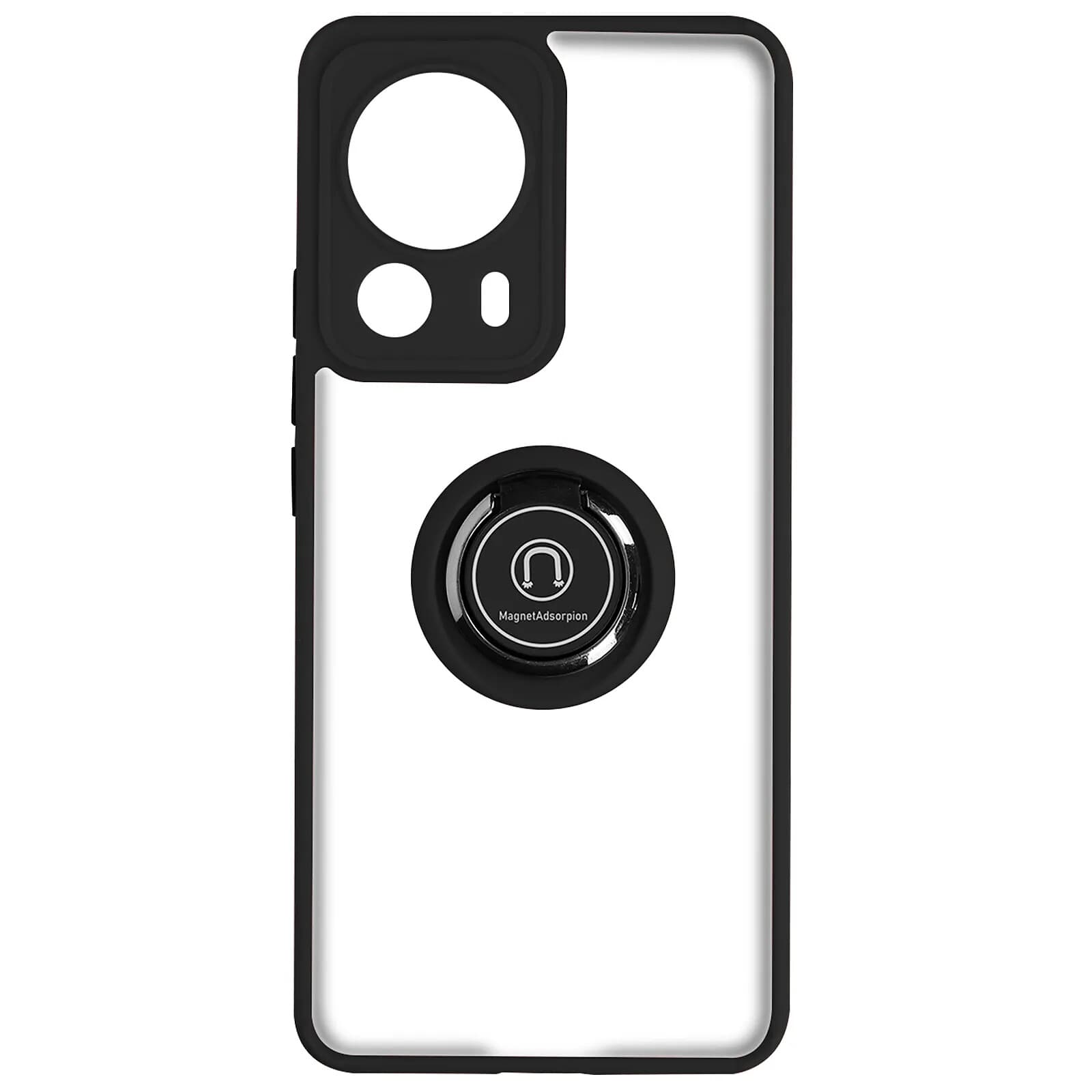 Avizar Coque pour Xiaomi 13 Lite Bi-matière Bague Métallique Support Vidéo