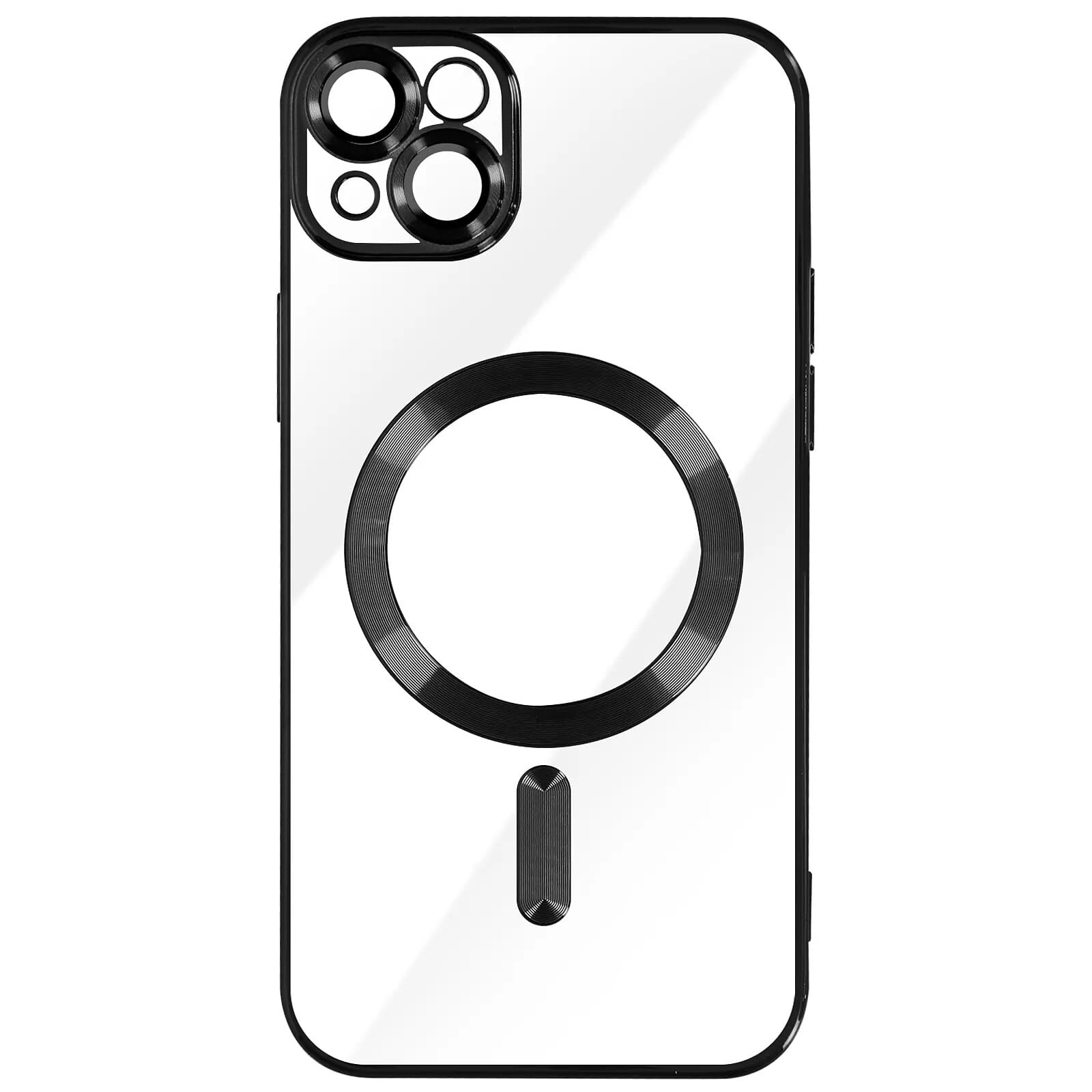 Avizar Coque MagSafe pour iPhone 14 Plus Silicone Protection Caméra Contour Chromé